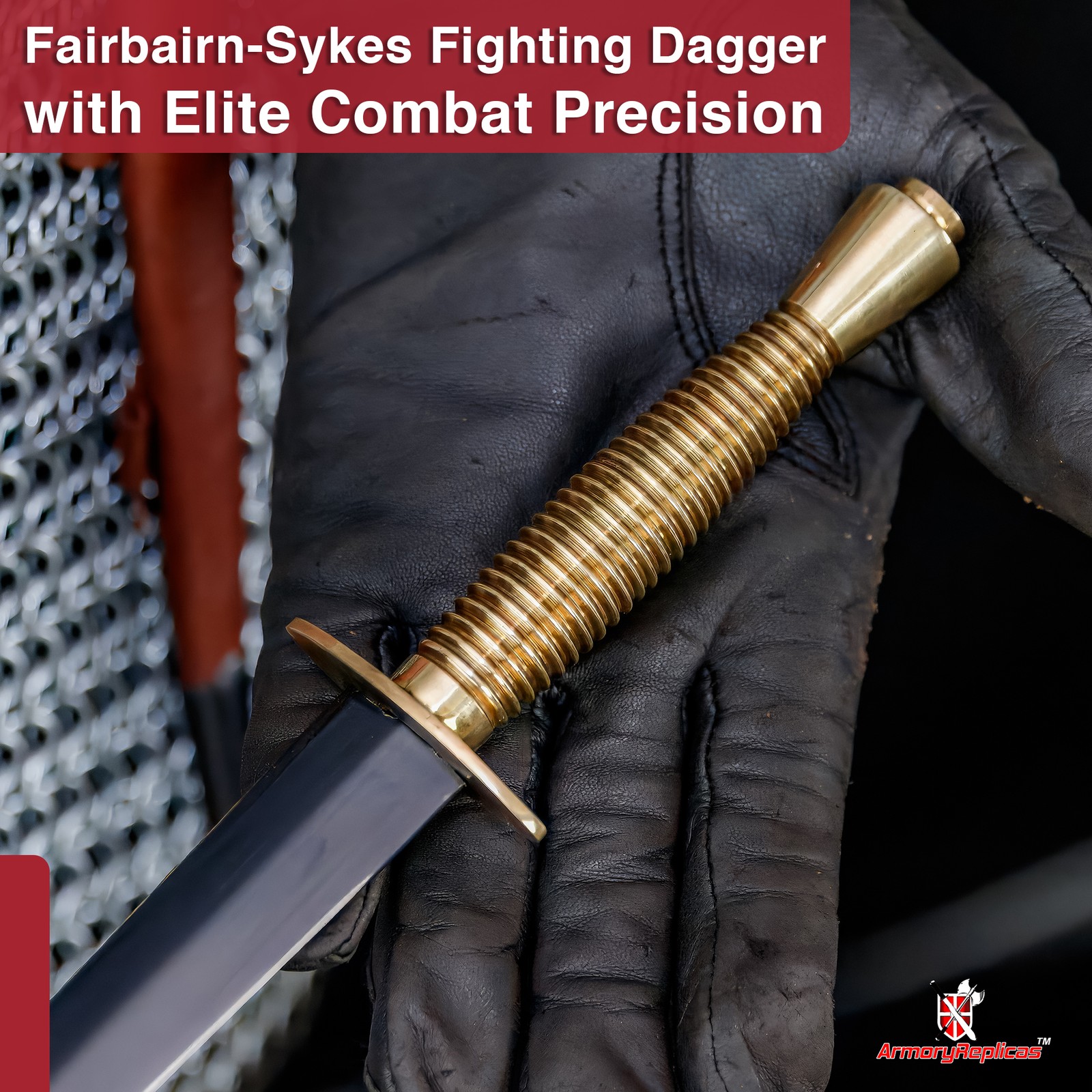 Fairbairn Sykes Commando Dagger 11" | WWII Style EN45 Steel Blade | Brass Handle