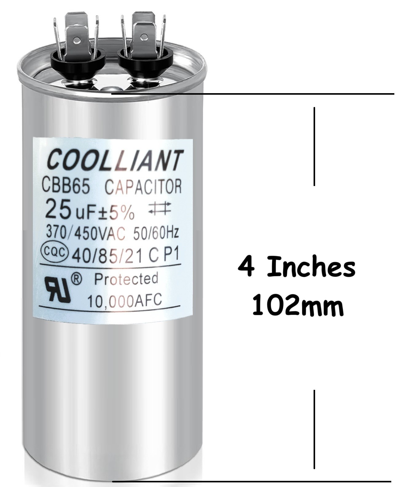 Round HVAC 25 uF/MFD Motor Run/Start Capacitor for AC Compressor and Condenser