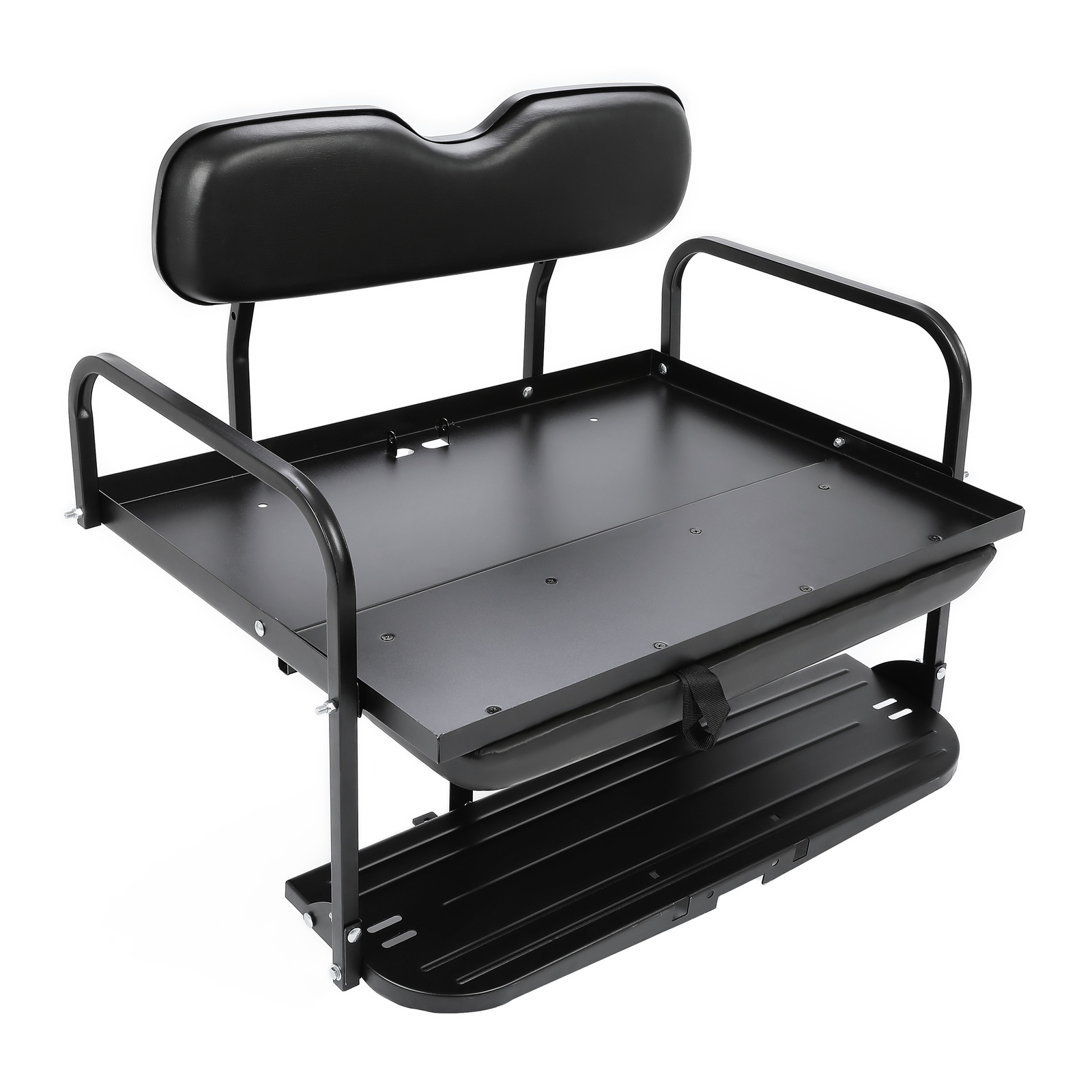 For Yamaha G2, G9 Golf Cart Flip Folding Rear Back Seat Kit Black Powder Coated