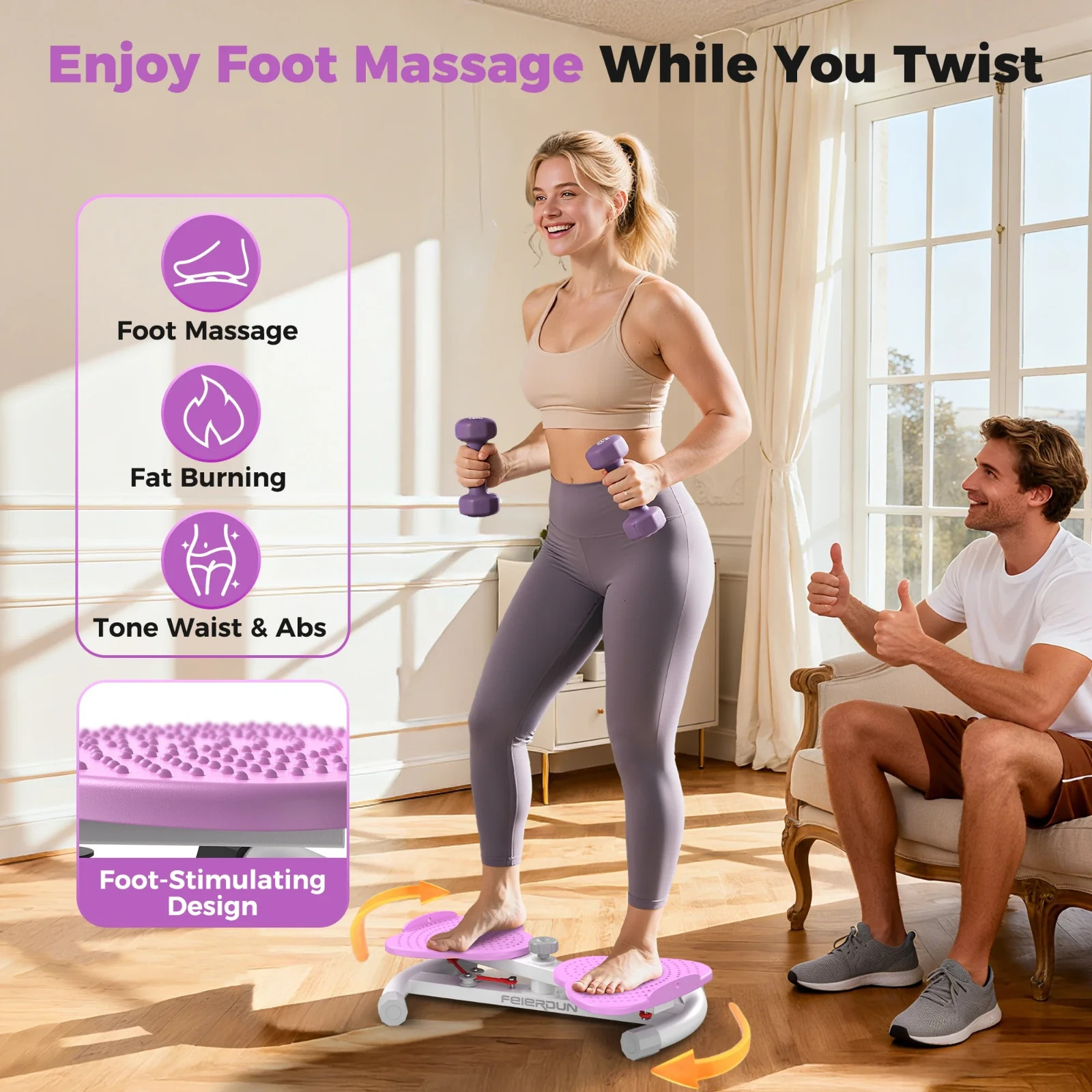 Exercise Twist BoardsWaist Twister Machine ExerciseBalance Board Purple Color