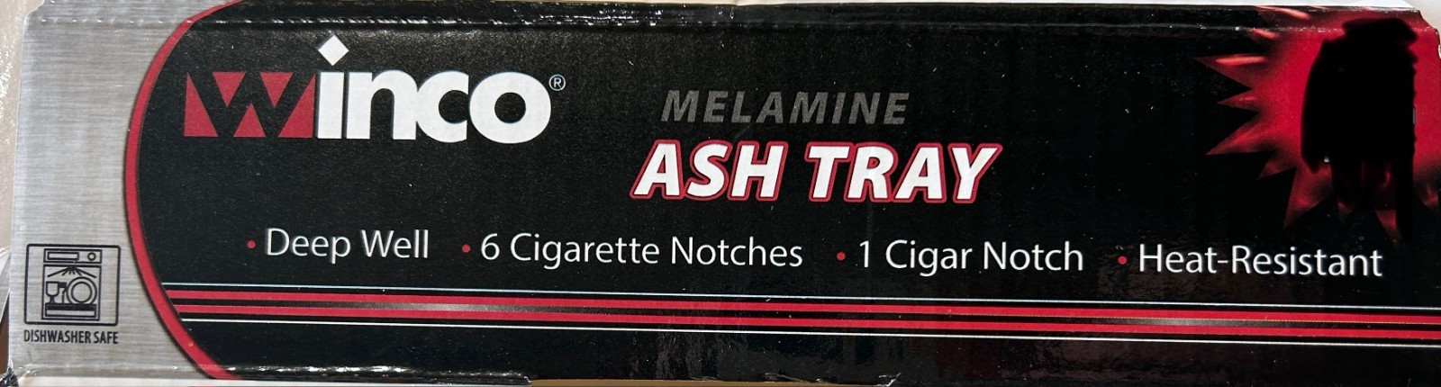 Winco MAS-4K Round Black Melamine Ash Tray Office Patio Restaurant Bar *3 PACK