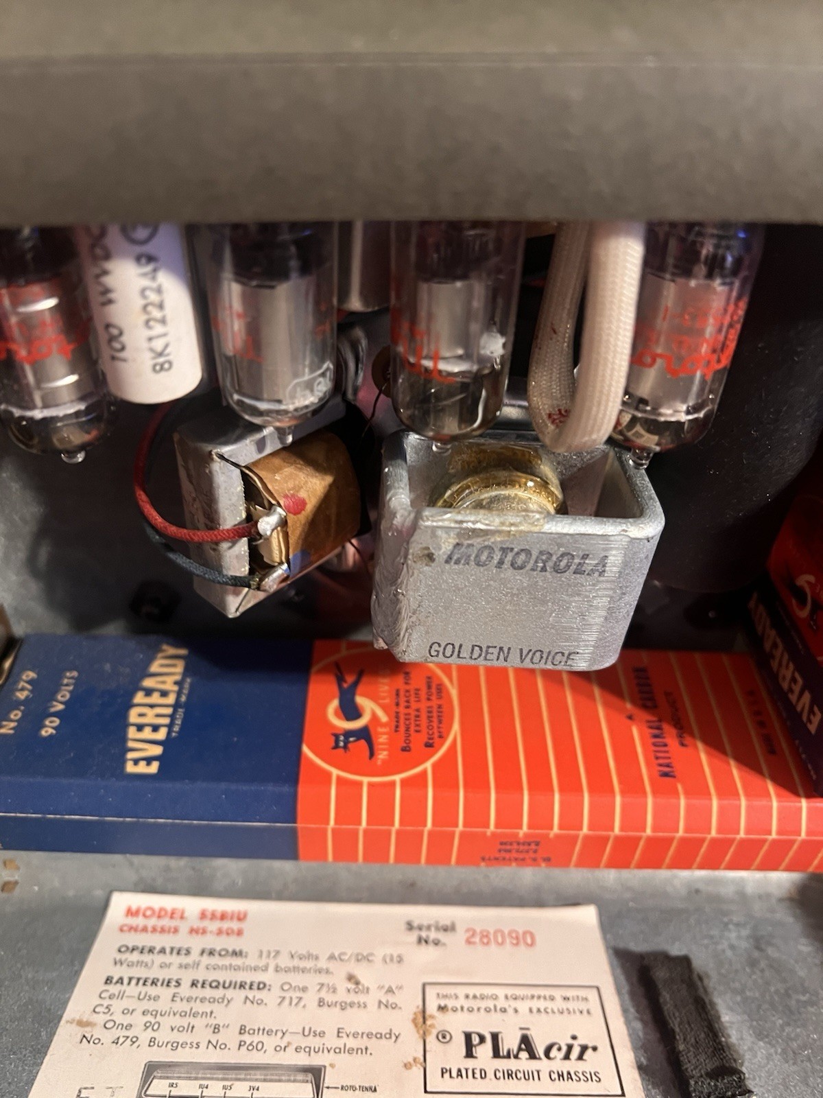 1955 Motorola Model 55BIU Portable Tube Radio Tested And Working