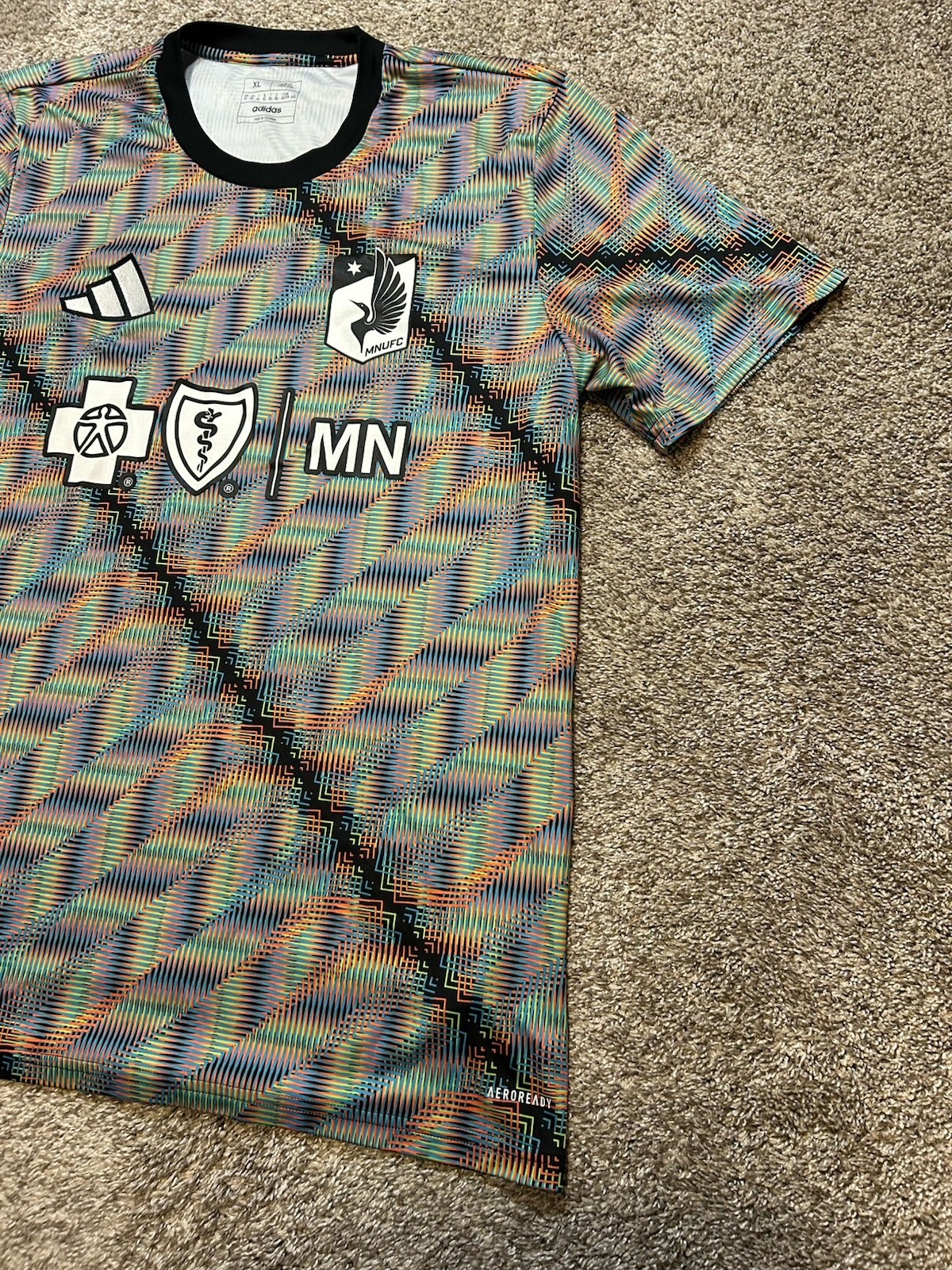 adidas Pre-Match Jersey Mens XL Minnesota United FC MLS Hispanic Celebration