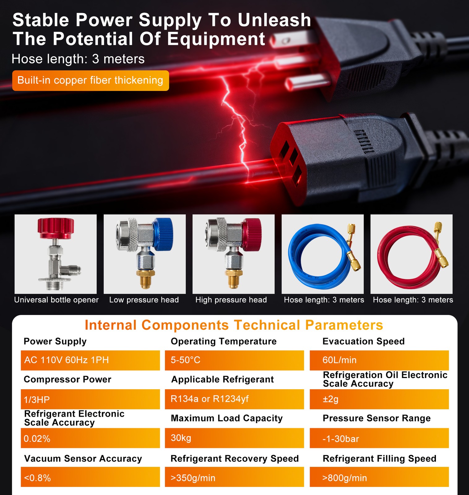 NEW Automatic Refrigerant Recovery Machine HVAC A/C Recycling for R134A/R1234YF
