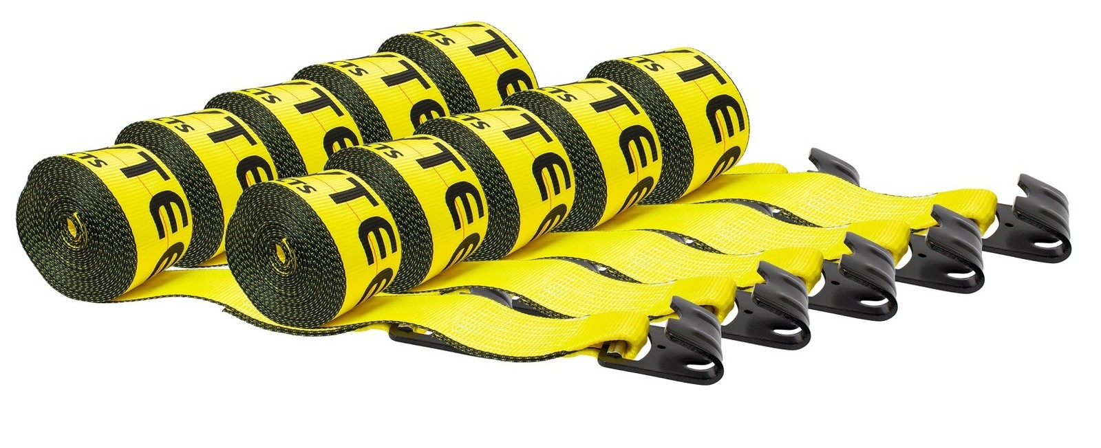 (10 Pack) 3"X30' Winch Straps w/flat hook, WLL 5000  Flatbed Tie Down Strap