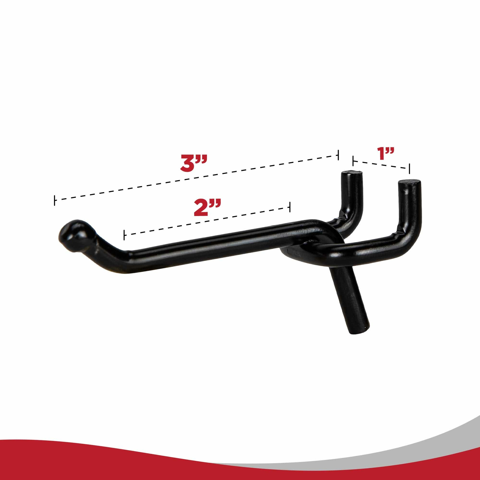 Presa Heavy Duty Black Steel Peg Board Shelving Hooks, 2 to 10-Inch, 50-Pack