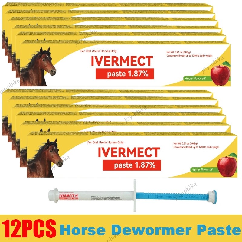 12 Pack Horse Dewormer Paste Apple Flavor Exp 10/27