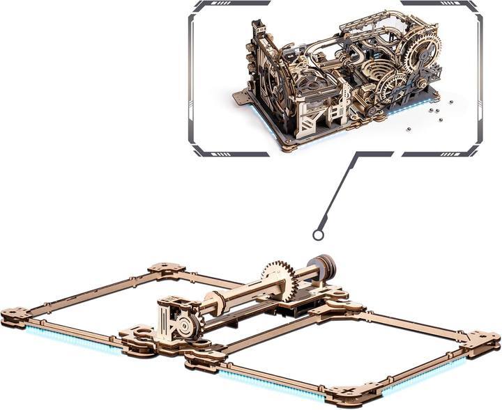 ROKR 3D Puzzle Wood Spaceport Marble Night City with Linkage Model Gift Adults