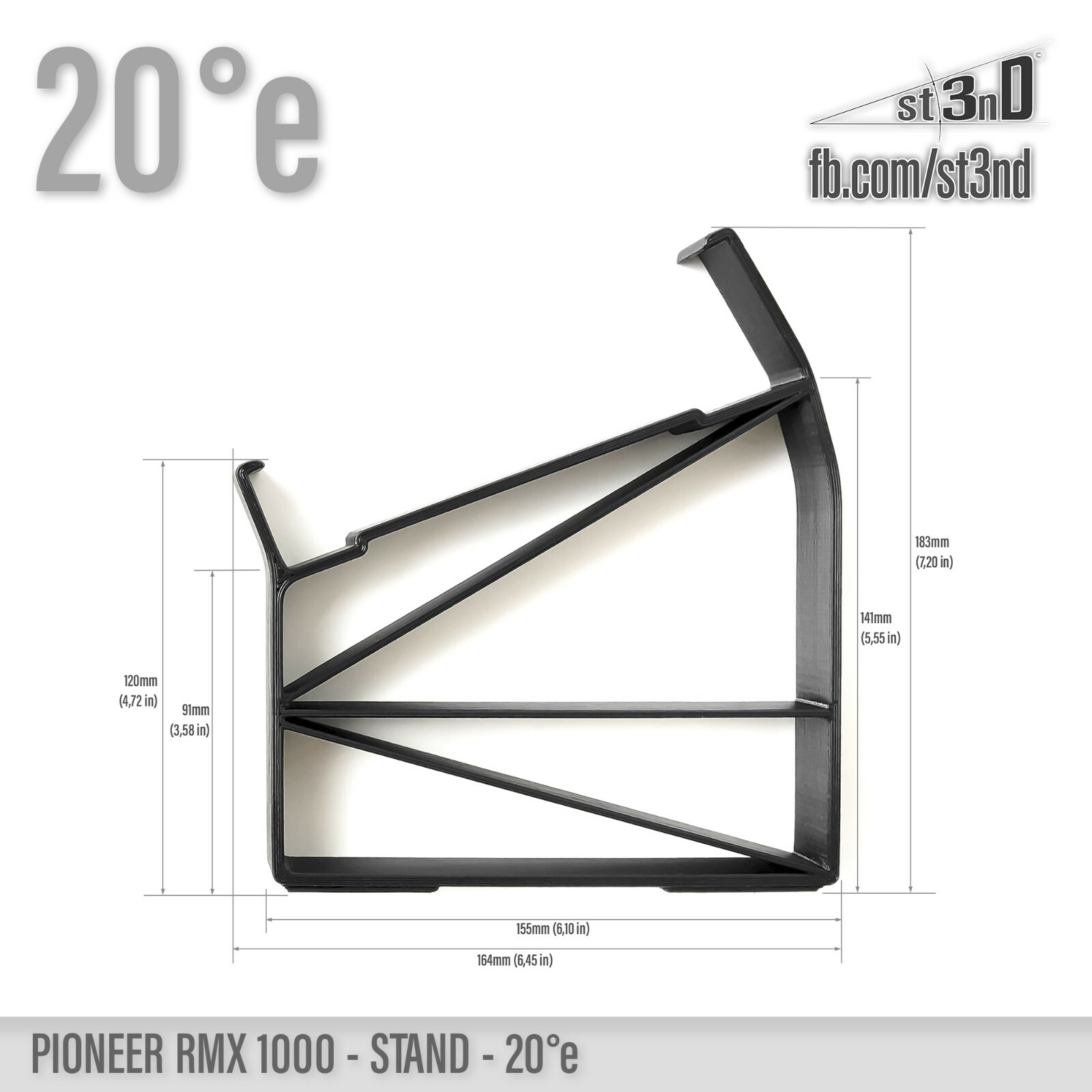STAND for PIONEER RMX-1000 20° elevated - 3D printed - 100% Buyer Satisfaction