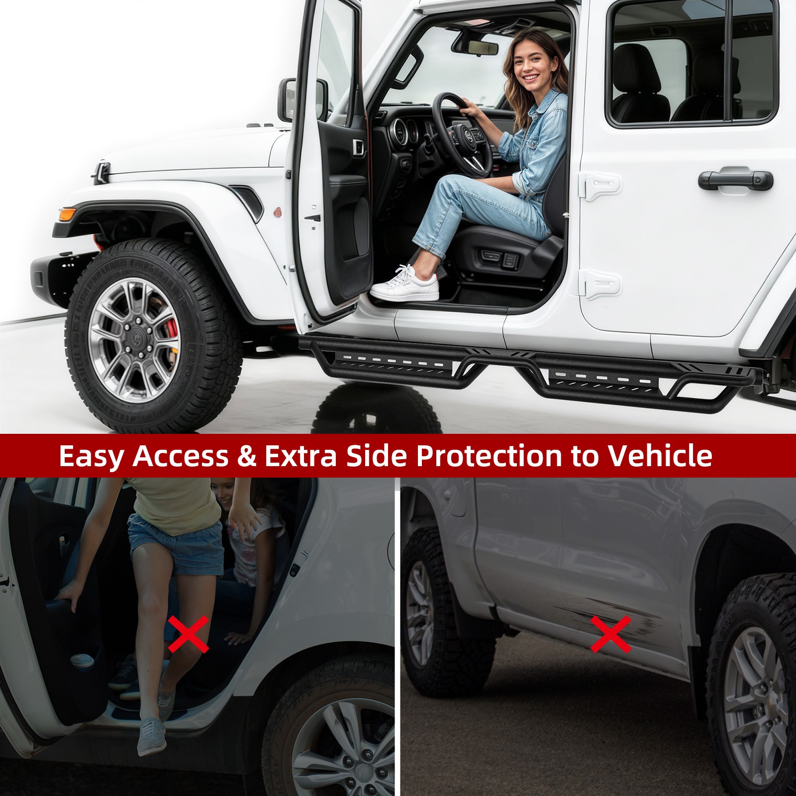 Running Boards For 09-18 Dodge Ram 1500 /10-24 2500 3500 Crew Cab Side Steps