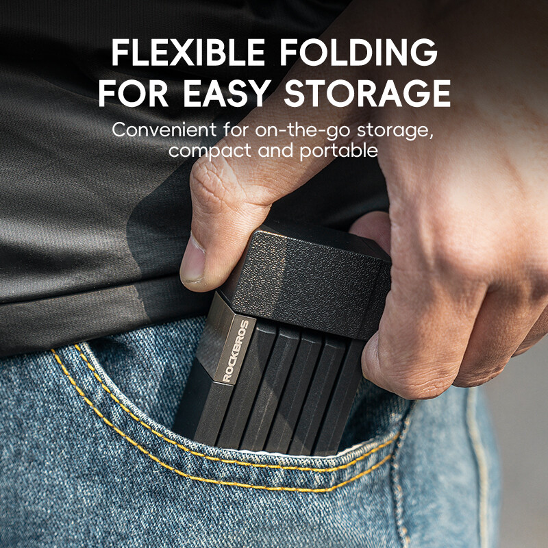 ROCKBROS Folding Bike Lock Heavy Duty Anti Theft Smart Secure Guard with Keys