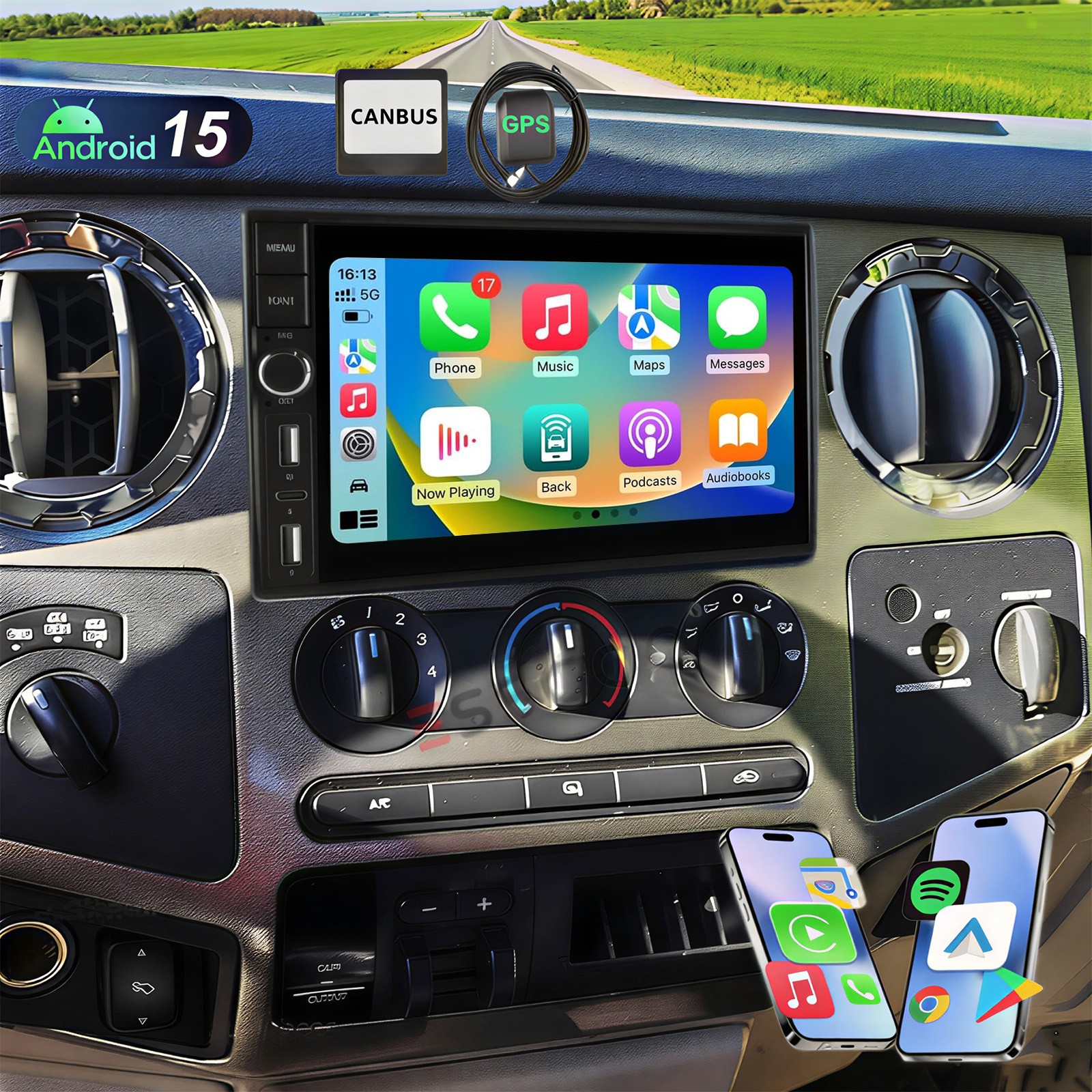 4+64G Apple Carplay For 2008-2016 Ford F-250 F-350 Super Duty Car Stereo Radio