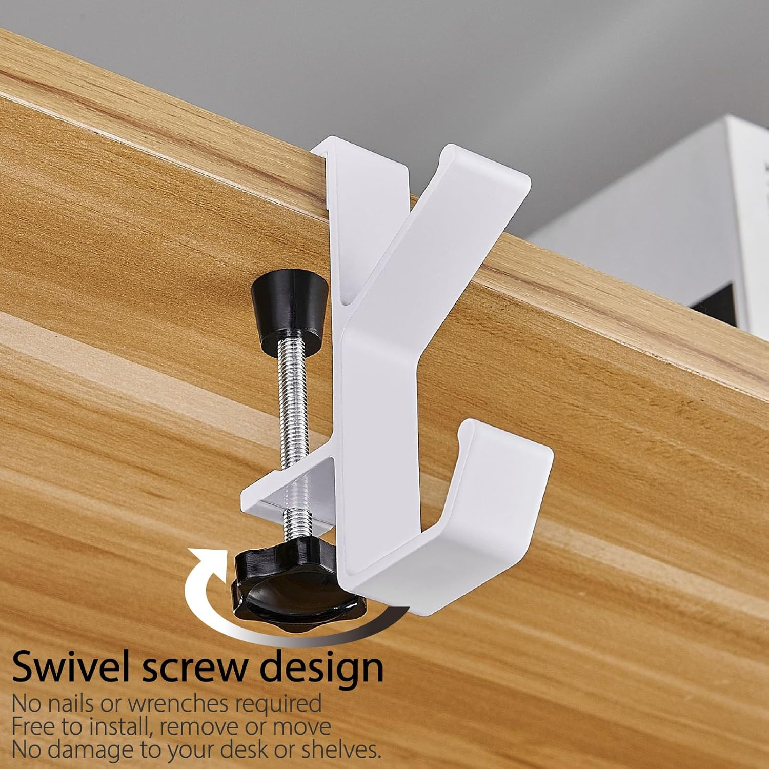 Adjustable Hook for L Shaped Gaming Desk, under Gaming Desk with Hook Holder