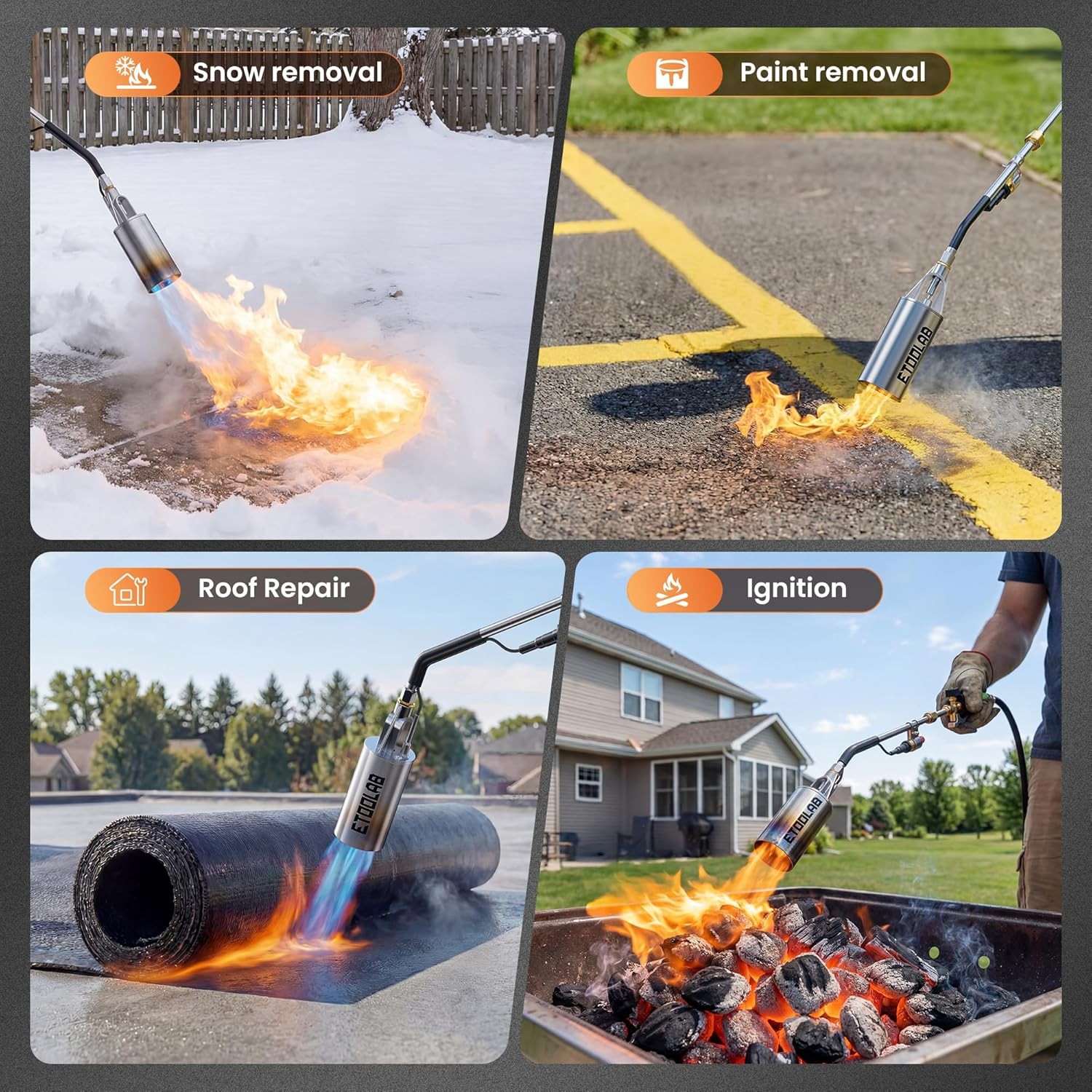 Propane Torch Weed Burner Kit Heavy Duty Self Igniter for Weeding BBQ Snow Melt