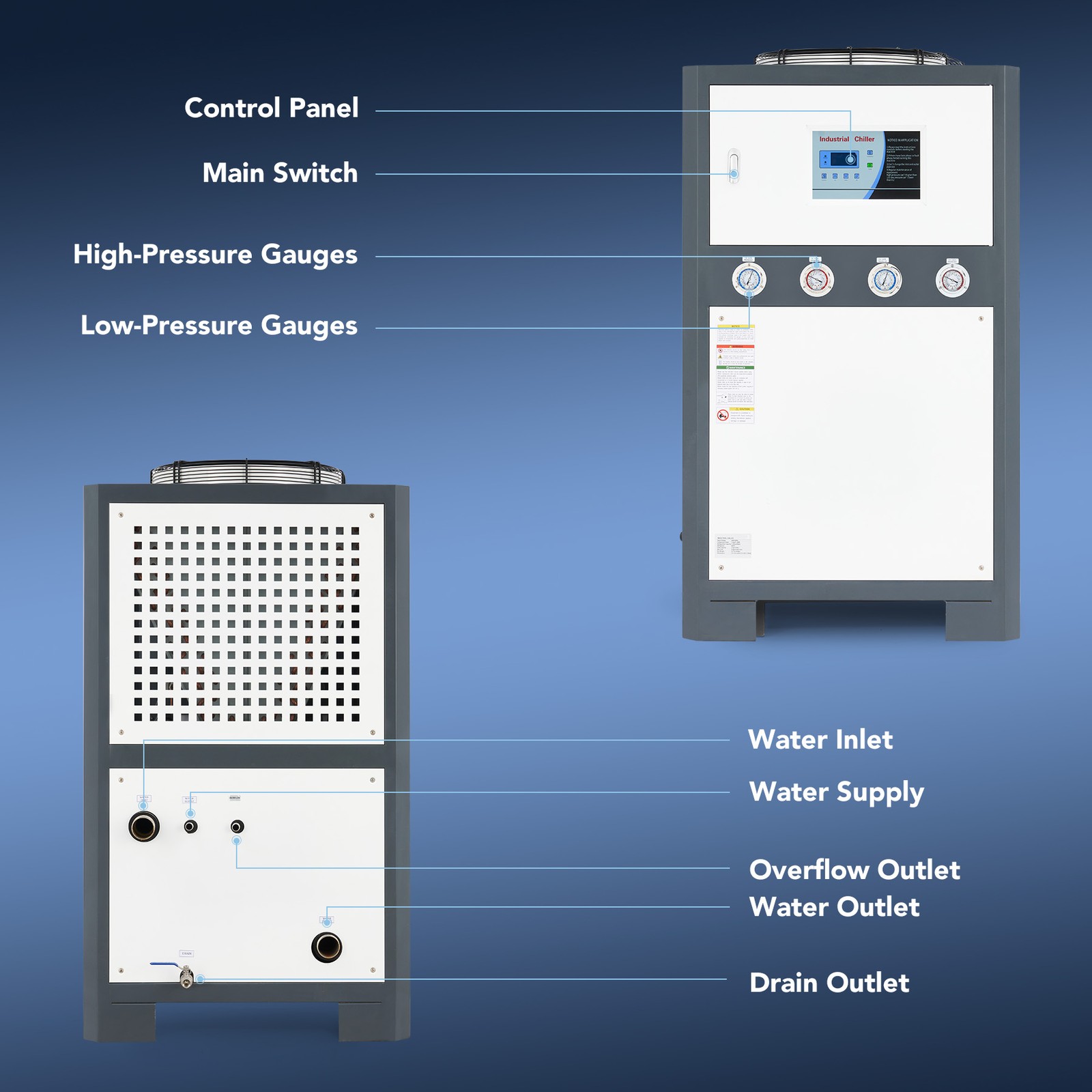 CREWORKS 22.1HP Air-Cooled Chiller for Laser Cooling Plastic Processing Welding