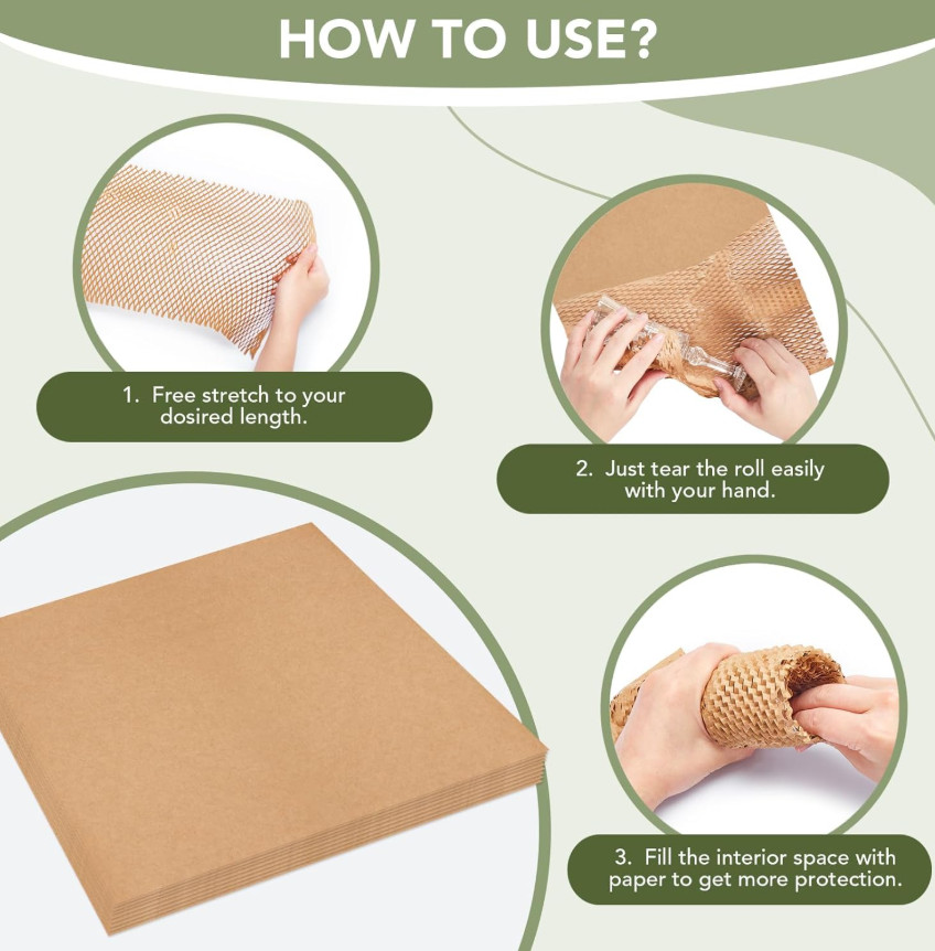 Honeycomb Packing Paper Cushion Wrap Sheets Packing Moving Shipping Lock Protect