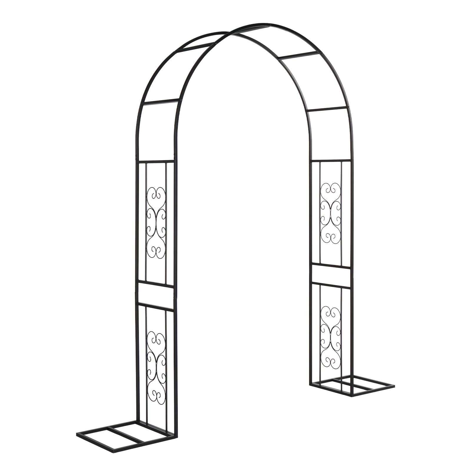 Metal Garden Arch Trellis for Climbing Plants Outdoor Wedding Patio Decor Black