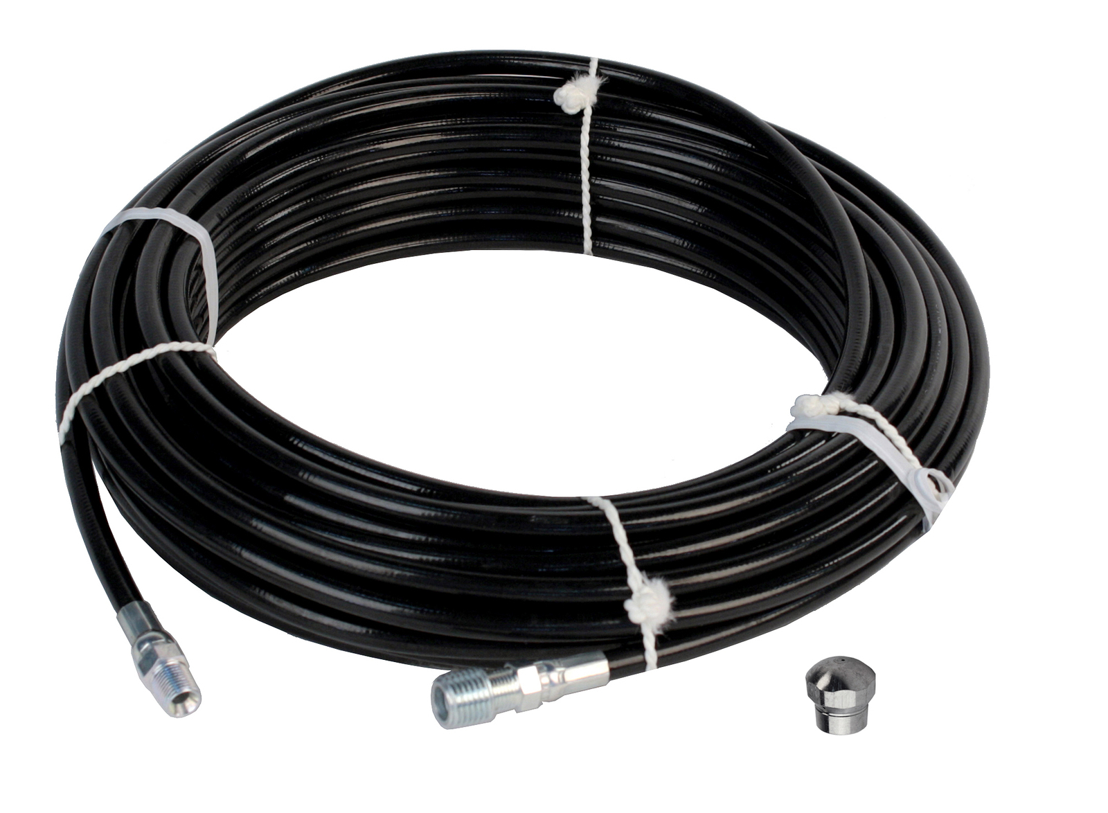 Schieffer 1/8" x 50' 4800 PSI Thermoplastic Sewer Jetter Hose & 4.0 Nozzle