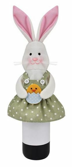 Celebrate Easter Bunny in Cute Dress Wine Bottle Cover Great Unique Gift