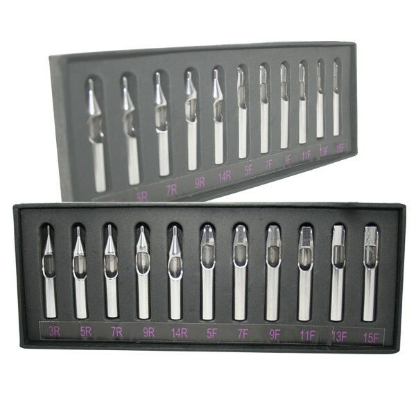 Machine à tatouer, embout en acier inoxydable, 11 pièces, stérile