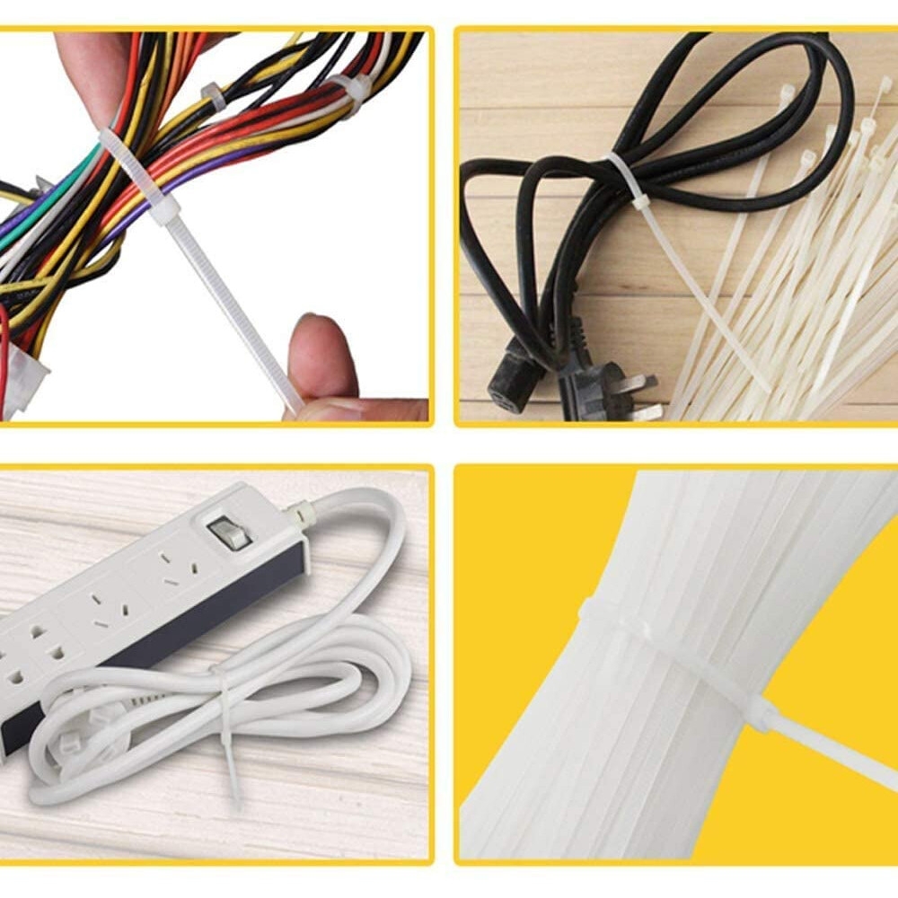 100-200Pcs Cable Ties 4" / 14" Heavy Duty Nylon Wrap Wire Zip Ties UV Resistant