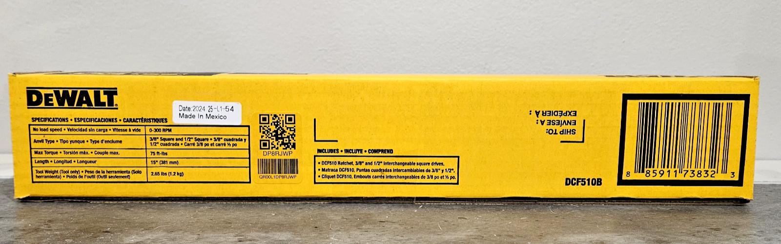 DeWALT DCF510B 20V MAX XR Brushless 3/8" - 1/2" Sealed Head Ratchet - Bare Tool