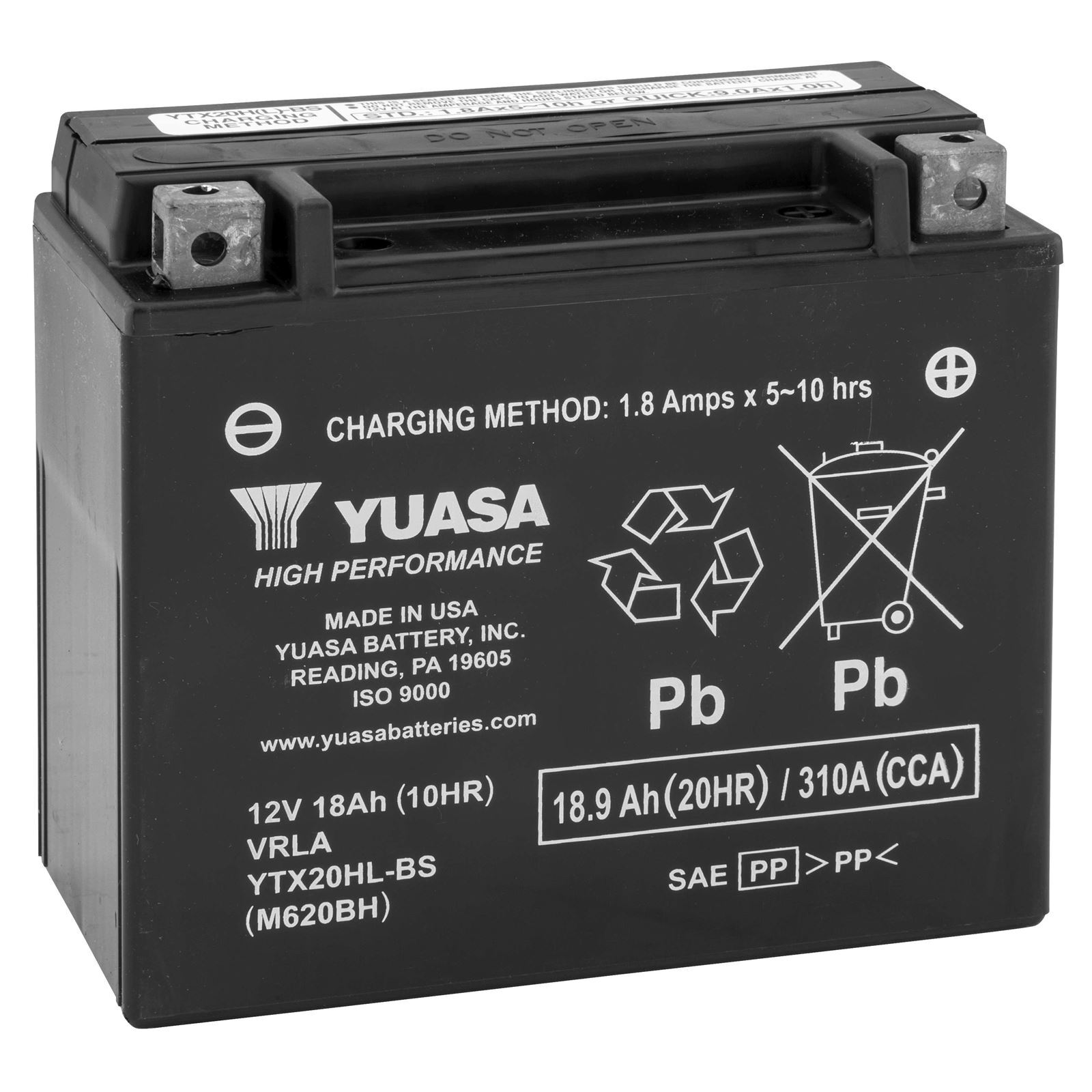 Yuasa AGM Battery - YTX20HL-BS .93 Liter YUAM620BH