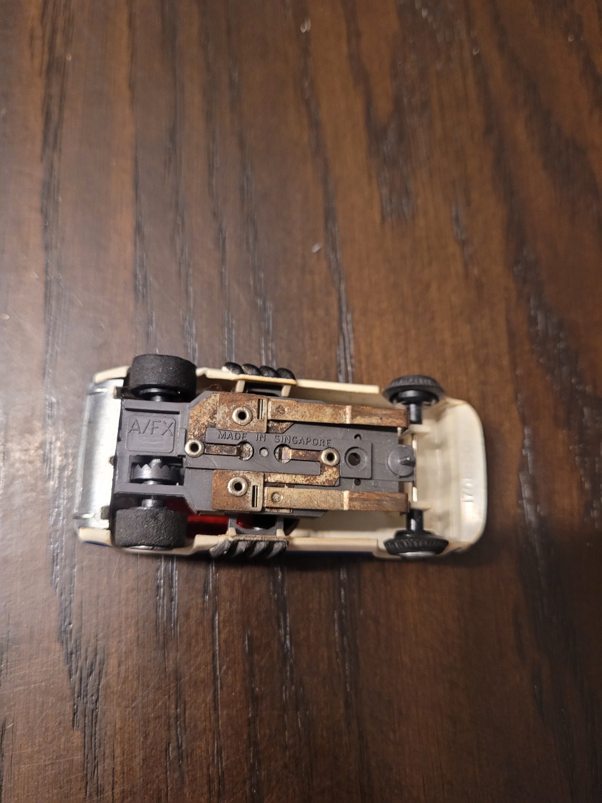 Vintage Aurora AFX Red/White/Blue Plymouth Cuda HO Slot Car