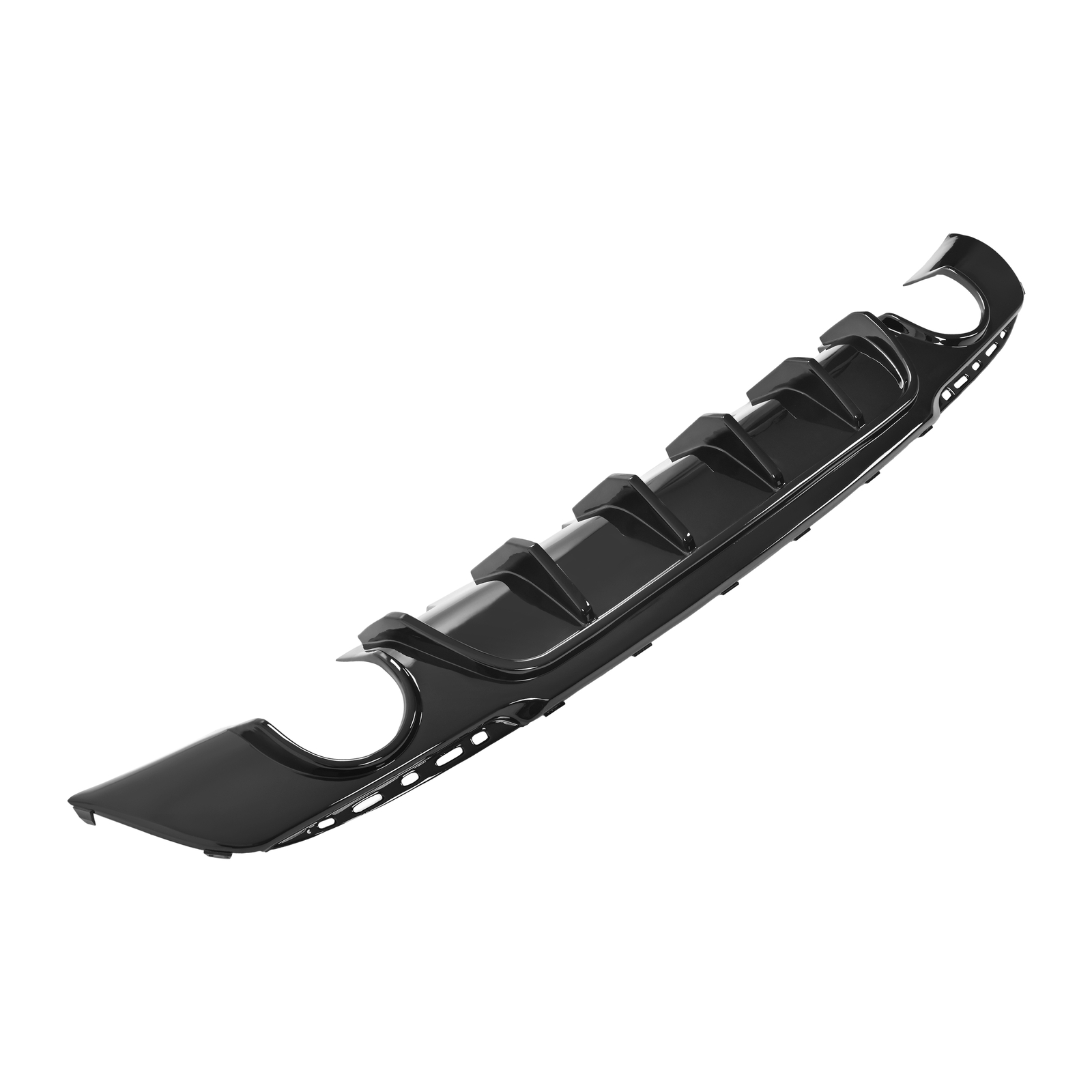 Rear Bumper Diffuser Valance Shark Fins Gloss Black Fits CHRYSLER 300 2015-2023