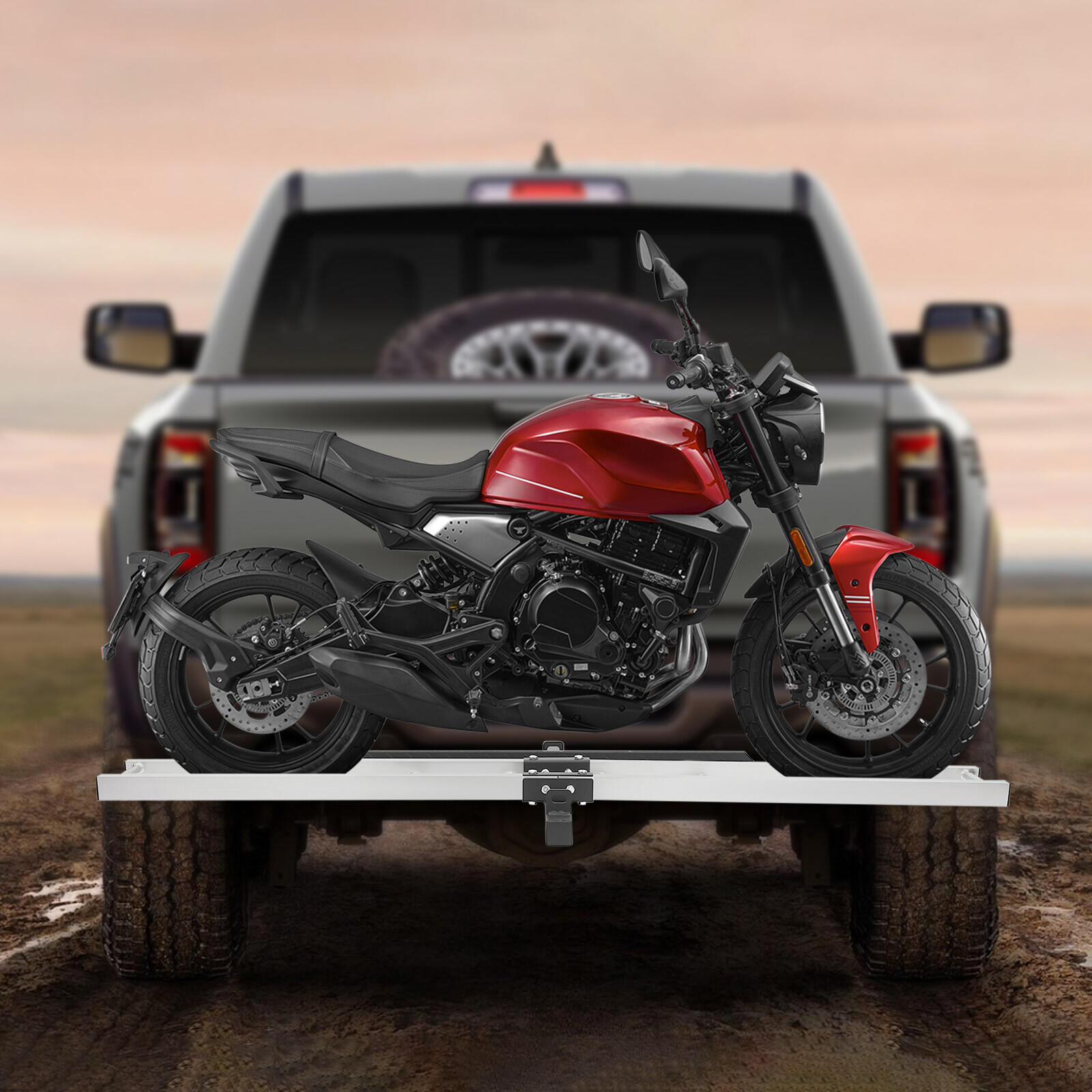 Motorcycle Scooter Carrier Bike Hitch Mount Rack Ramp Aluminum Carrier USA STOCK