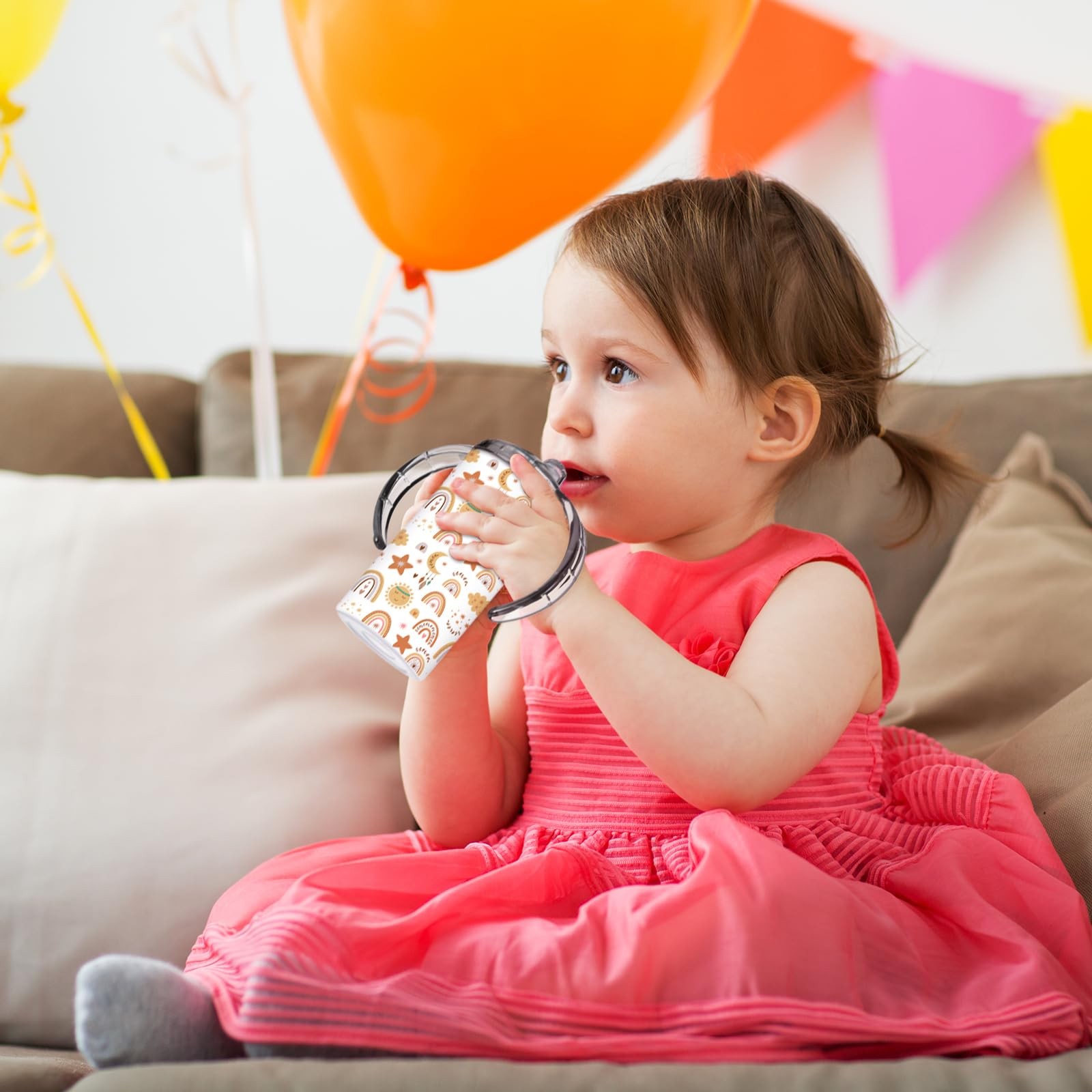 12 Pack 12 oz Sublimation Sippy Cups Blanks 2 in 1 Tumbler with 2 Lids Stainl...