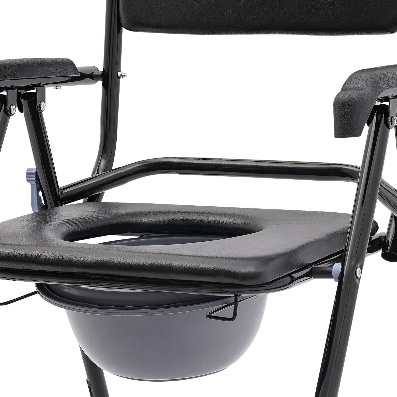 4-in-1 Toilet Rolling Transport Chair, Foldable Shower Chair With Wheels