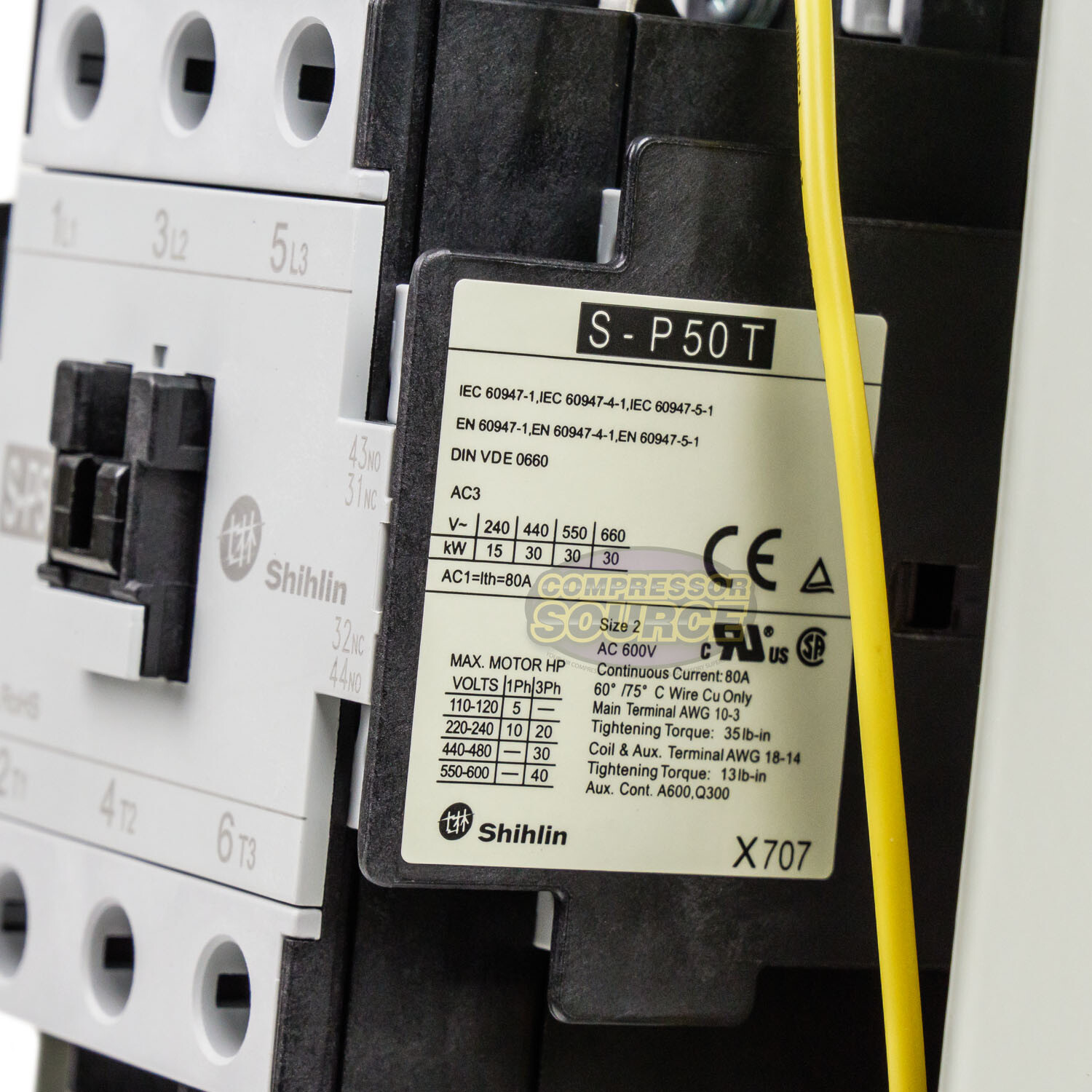 Shihlin 15 HP Three Phase Magnetic Starter Motor Control Switch 208/240V P50T