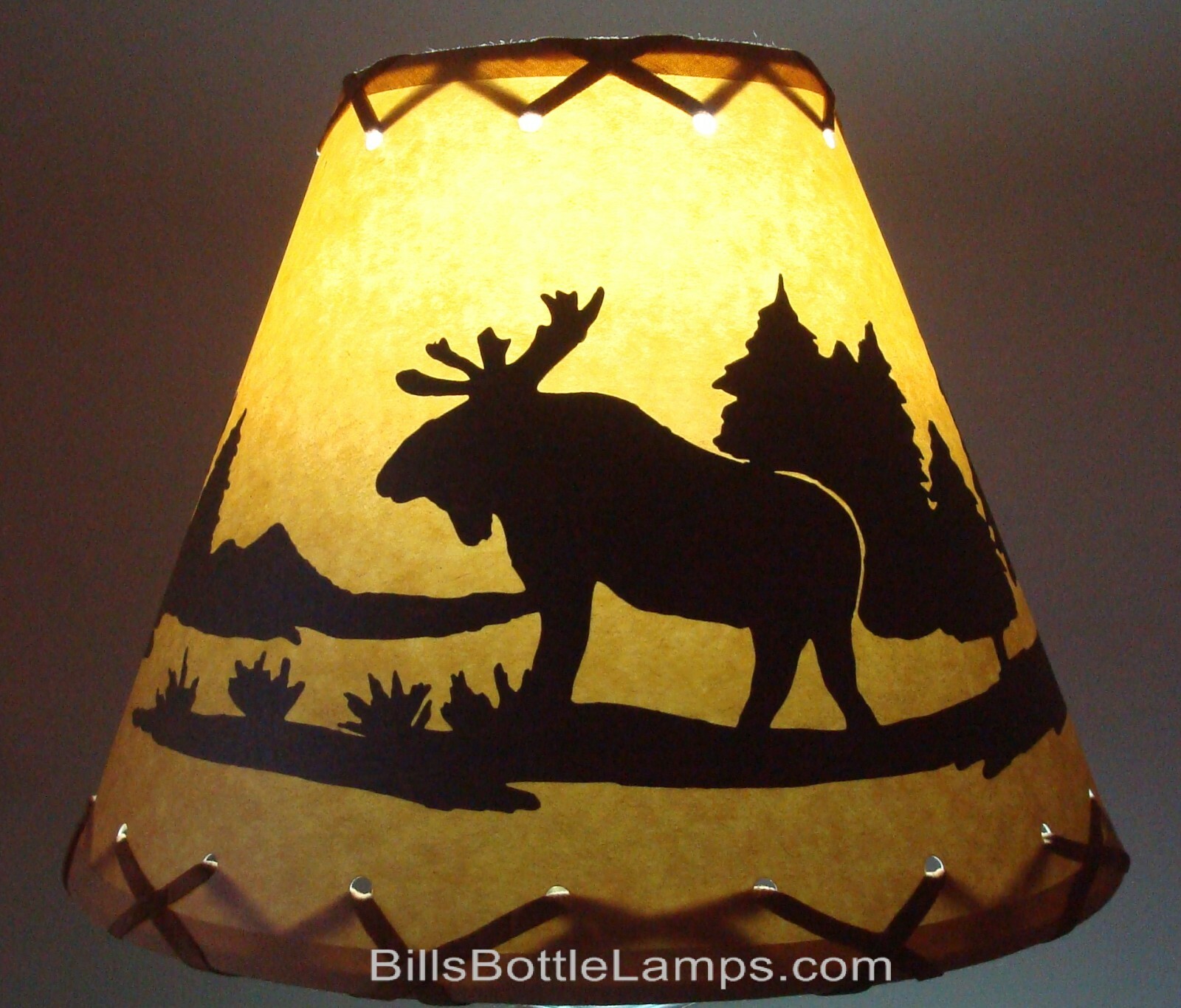 Rustic "Bulb Clip" MOOSE Scene Table Desk Light LAMP SHADE Cottage Cabin Decor