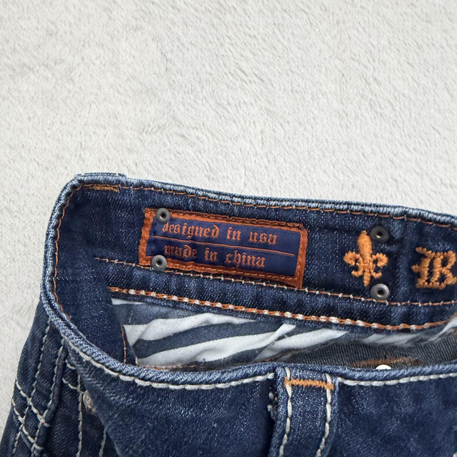 Rock Revival Stephanie Boot Jeans Womens 30x34 Bootcut Embroidered Pockets Denim