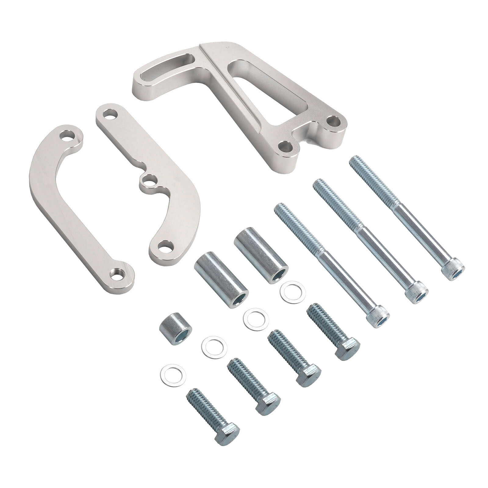 Chrome Saginaw Power Steering Pump w/ Bracket & Pulley Kit For SBC Chevy 350 305