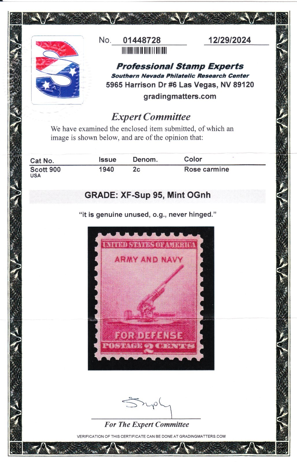MOstamps - US #900 Mint OG NH Graded 95 with PSE Cert - Lot # MO-6183 SMQ $55