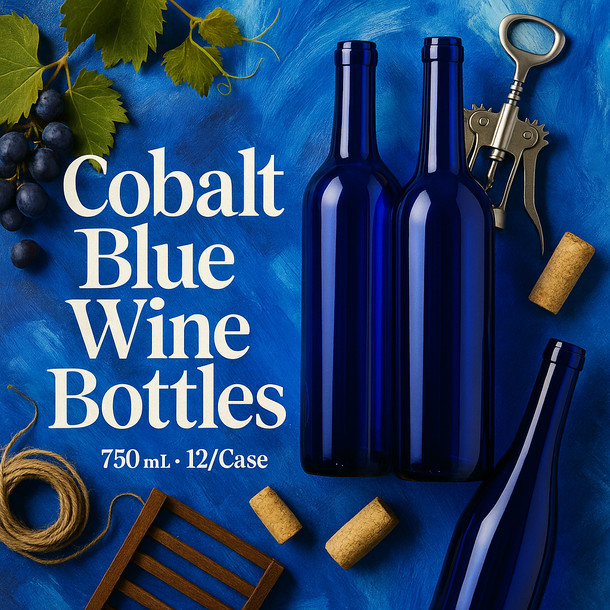 LD Carlson Cobalt Blue Wine Bottles 750 mL - 12/Case