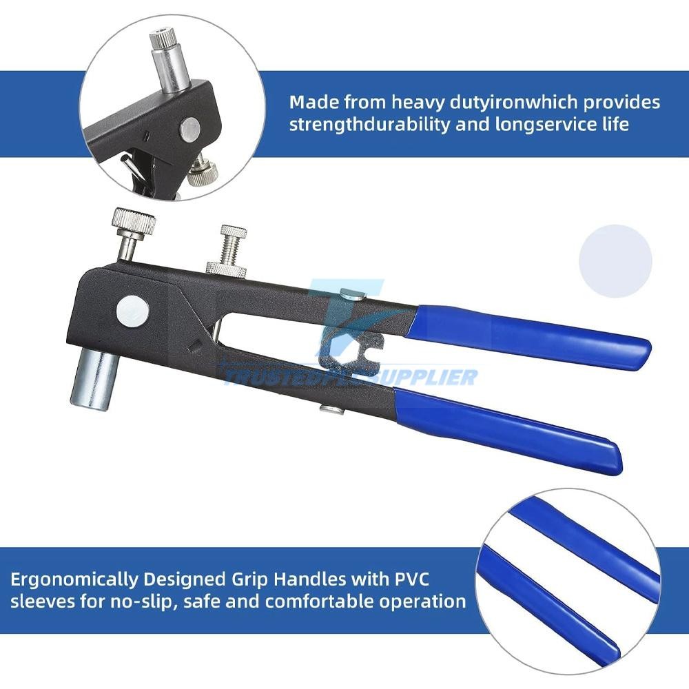 86Pcs Heavy Blind Rivet Nut Tool Kit Hand Riveter Wrench Threaded Insert Rivnut