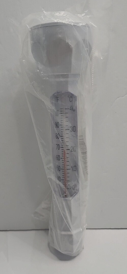 Floating Swimming Pool Or Pond Thermometer With String Sealed Package White