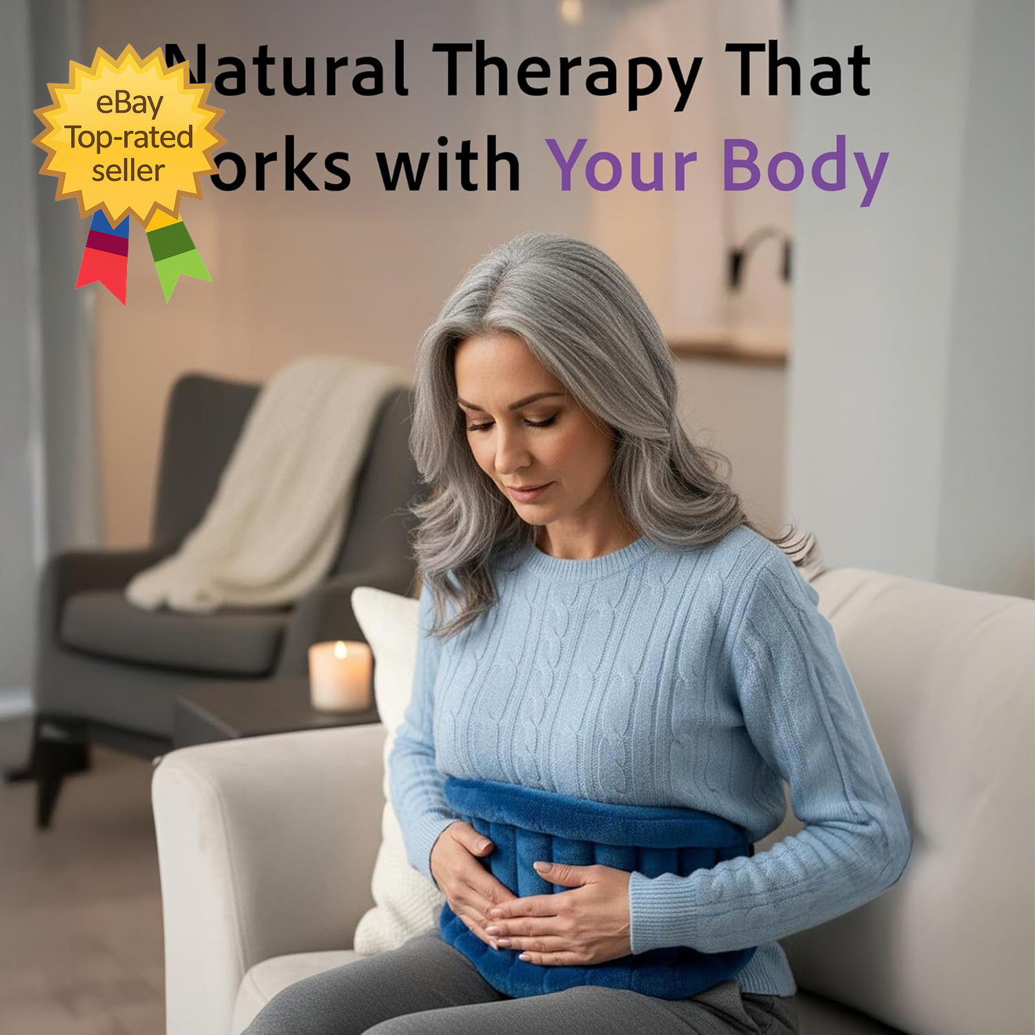 Microwavable Heating Pad for Back Pain Relief Moist Heat Pack for Neck & Shoul