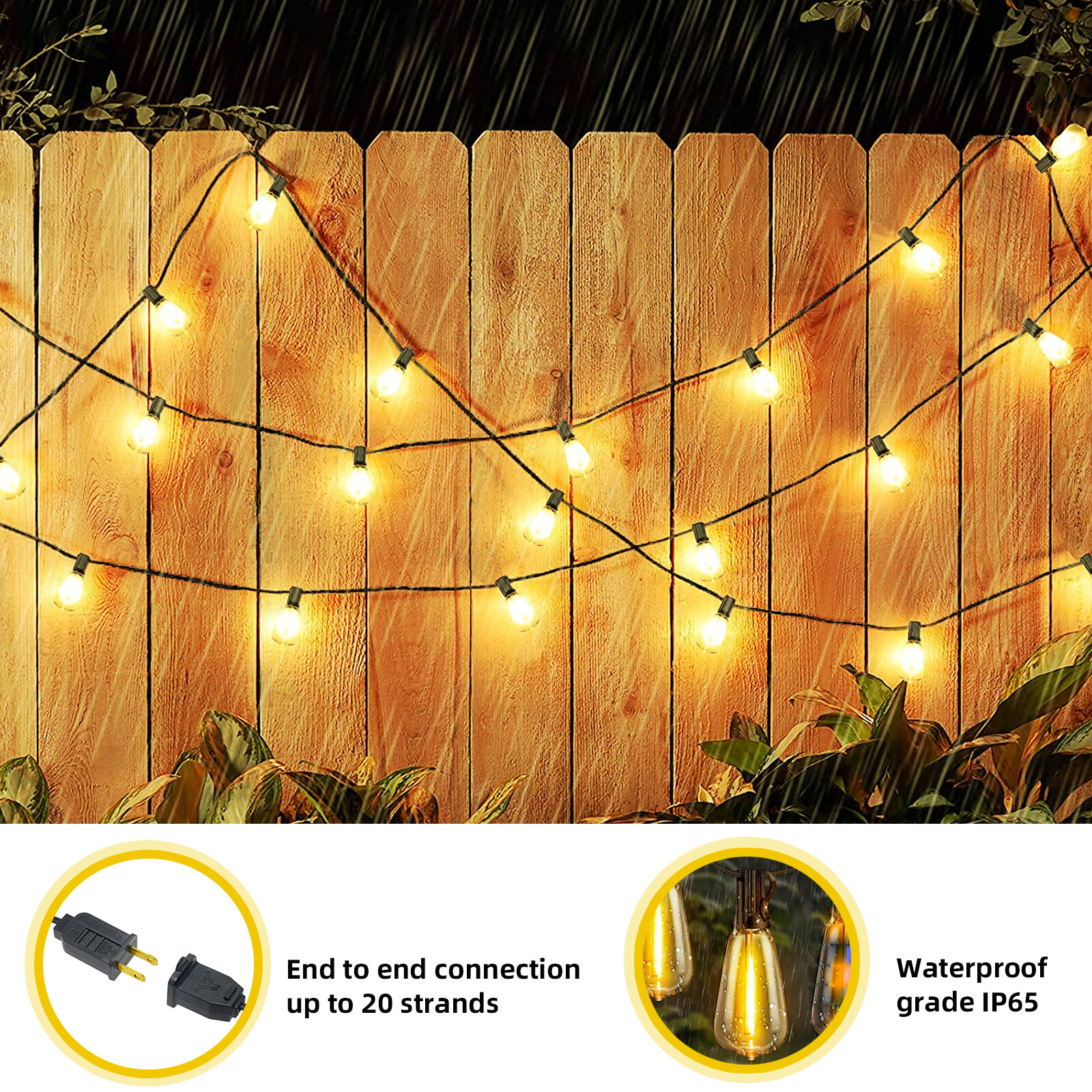 50-300 FT LED Outdoor String Lights with Edison Shatterproof Bulbs, Weatherproof