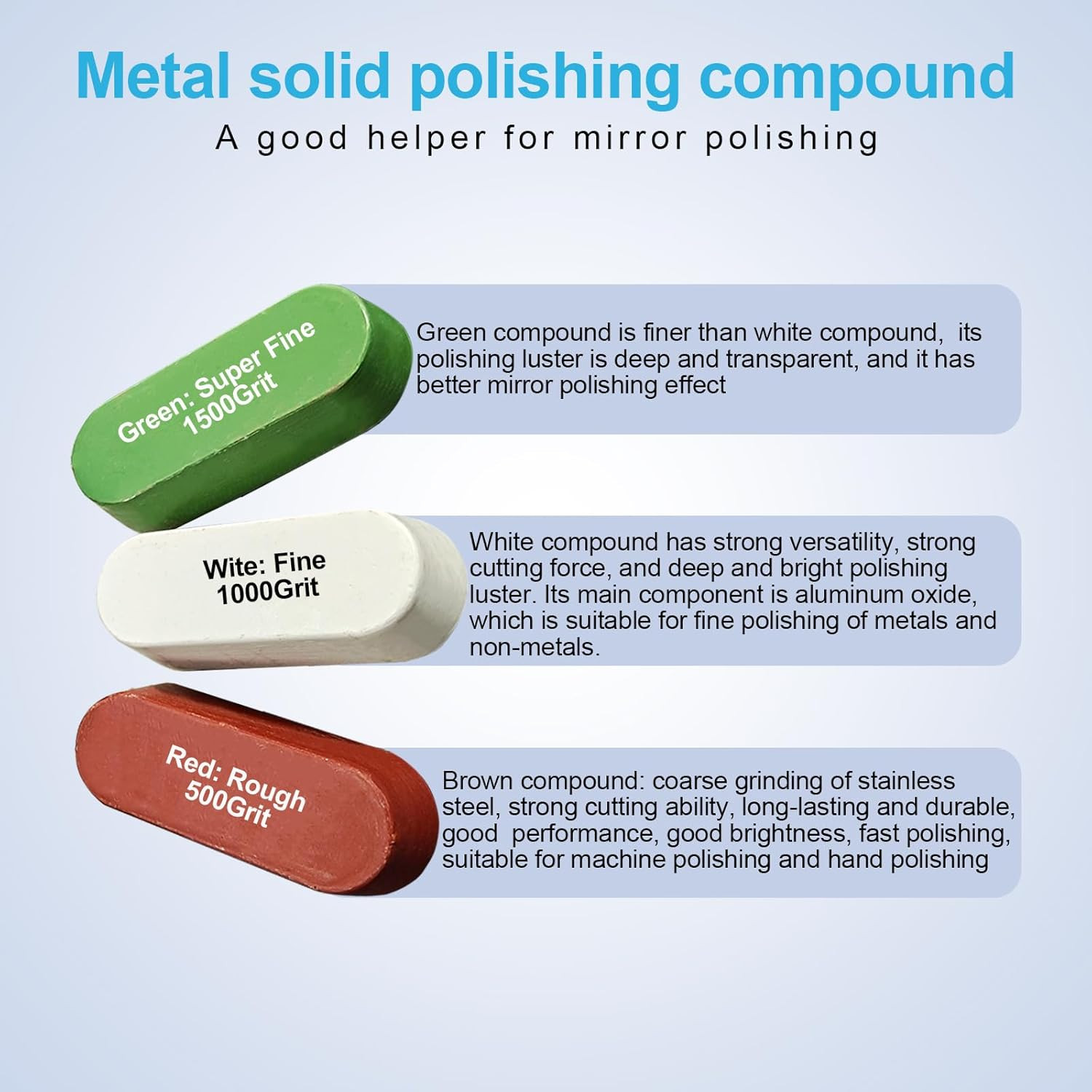 6 Drill Buffing Wheels and 3 Polishing Compounds, Multi-Specification Polishing