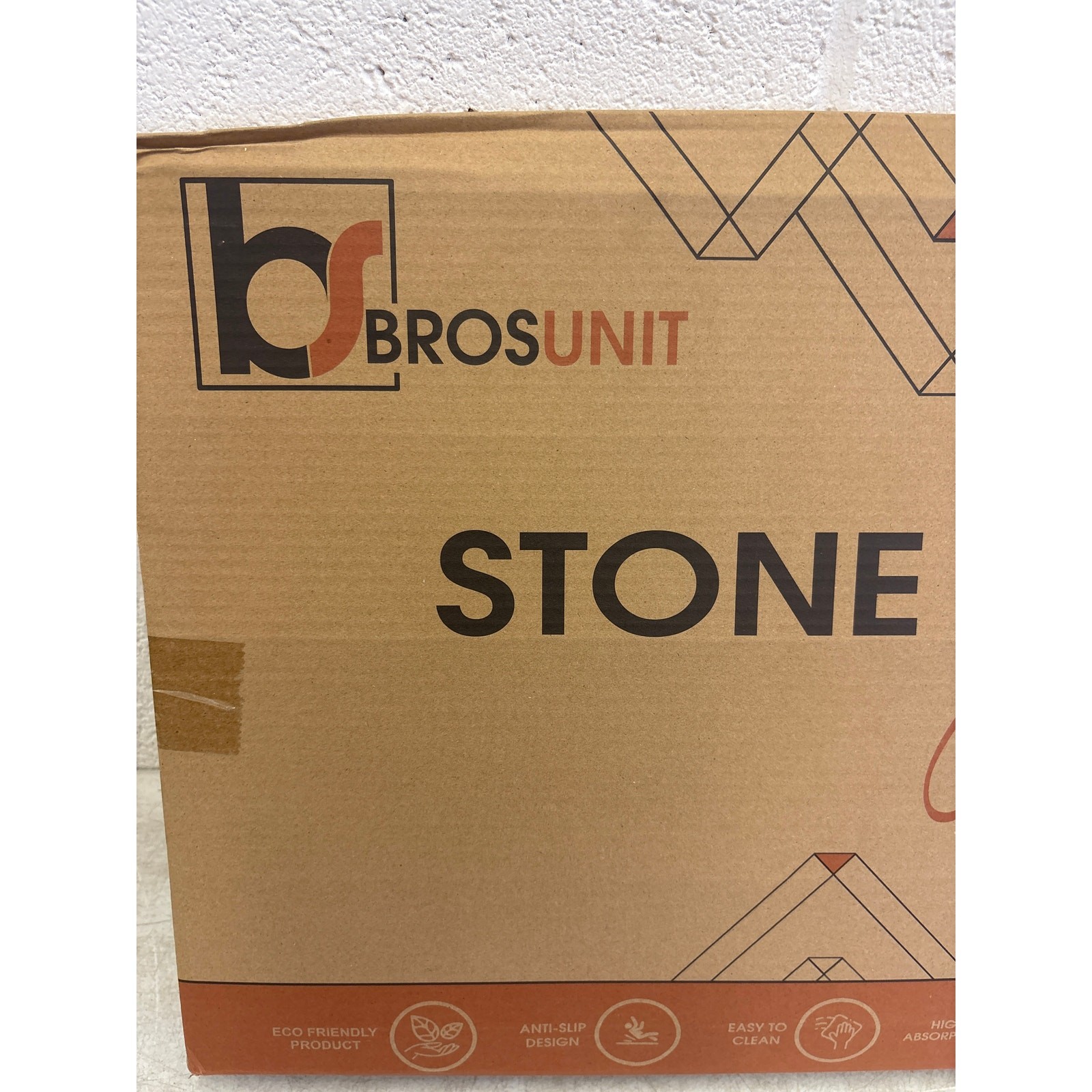 Brosunit Stone Bath Mat, Super Absorbent Quick Dry Non-Slip Mat, 23.5x15.7" Gray