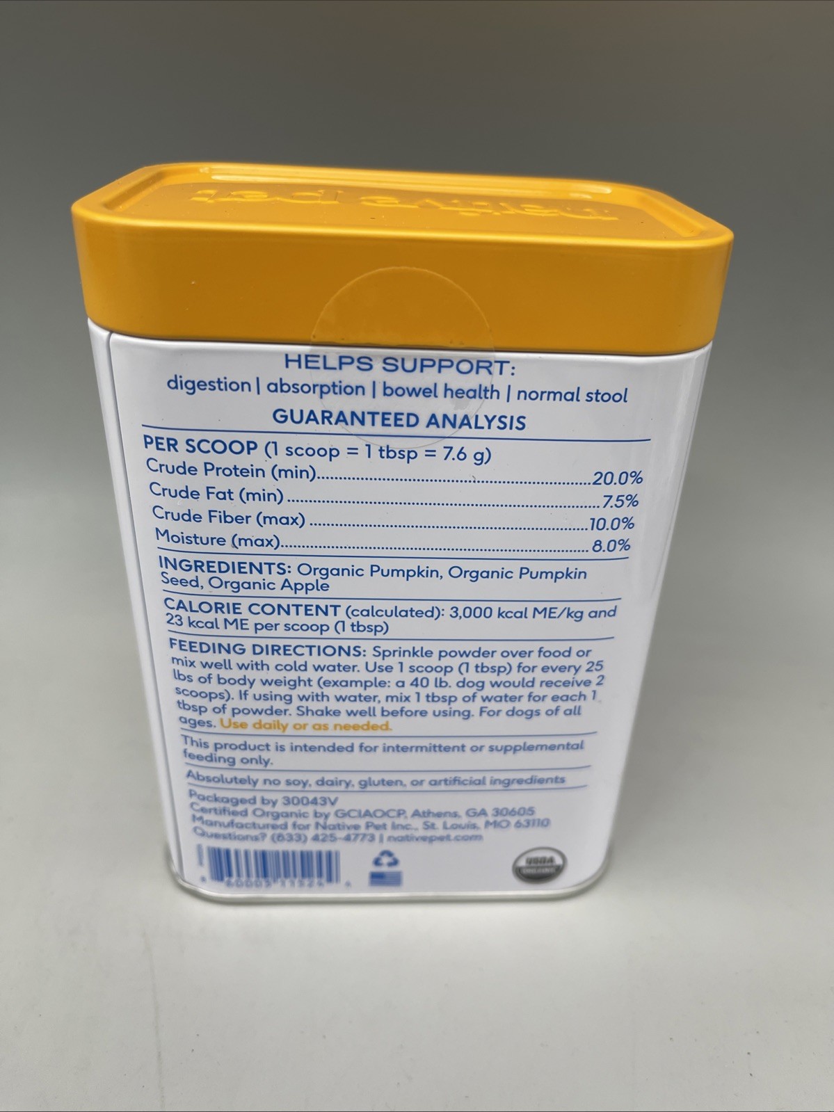 Native Pet Pumpkin for Dogs Organic Powder Pumpkin Puree Dog Food Topper 09/26