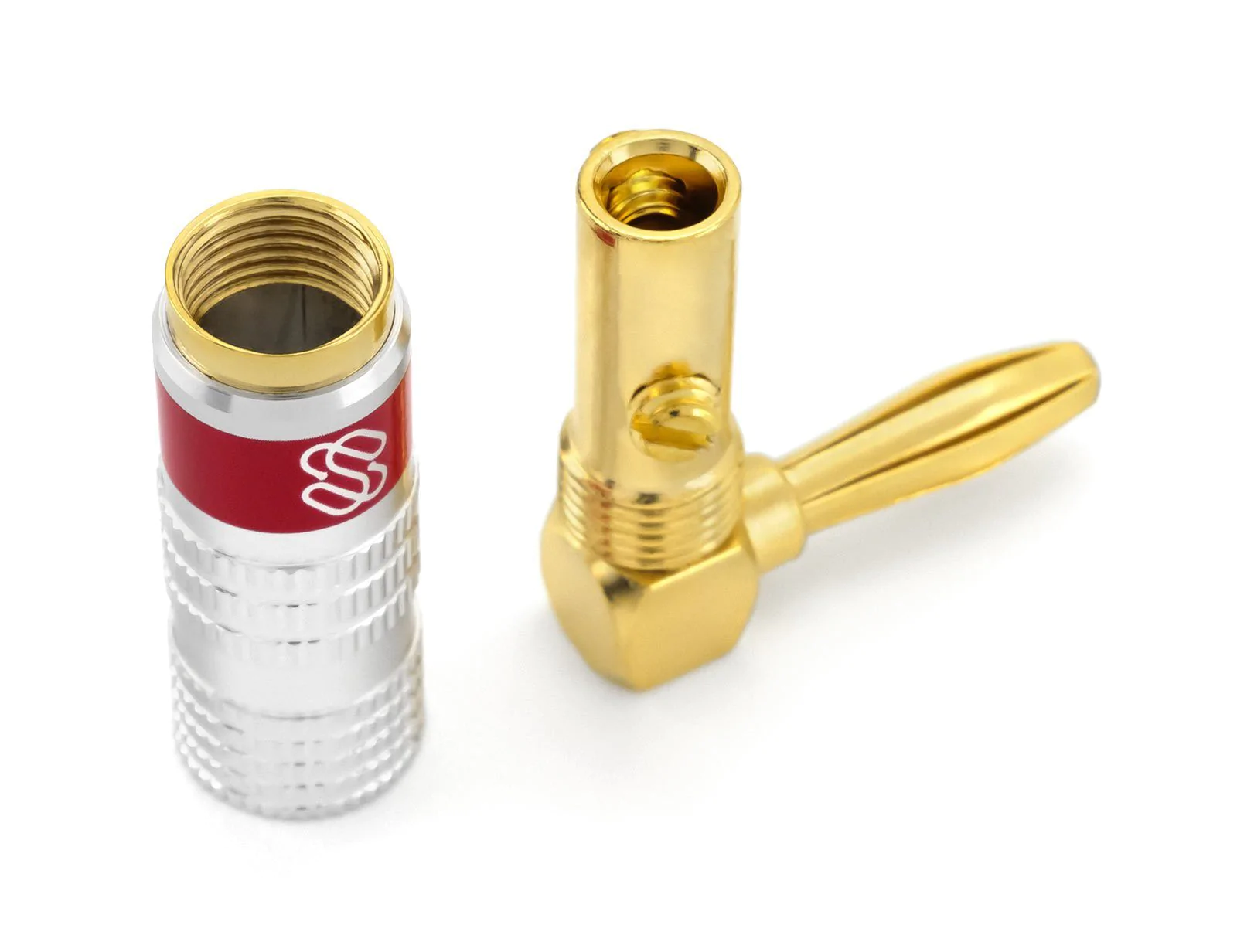 Silverback Banana Plugs with Right Angle Connectors