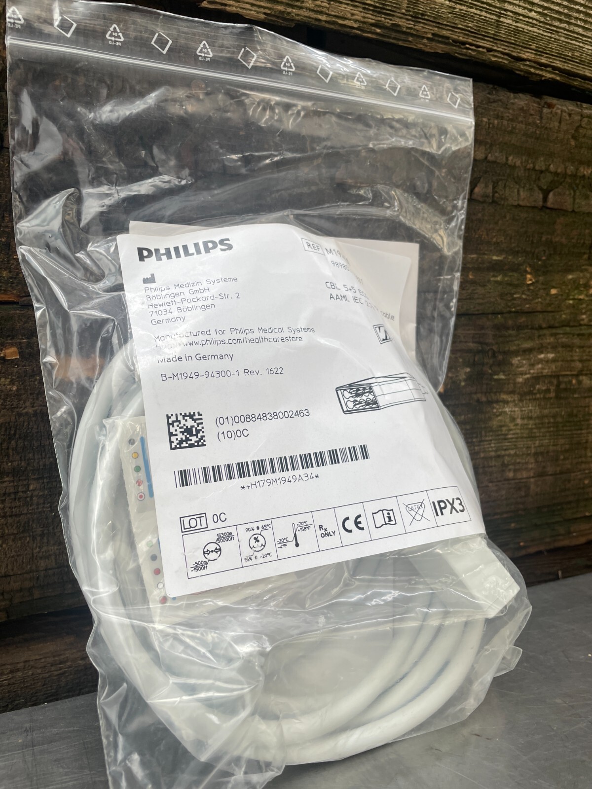 Philips M1949A ECG Trunk Cable 12 Pin to 10 Lead Multi-Link ECG Trunk Cable 2.7m
