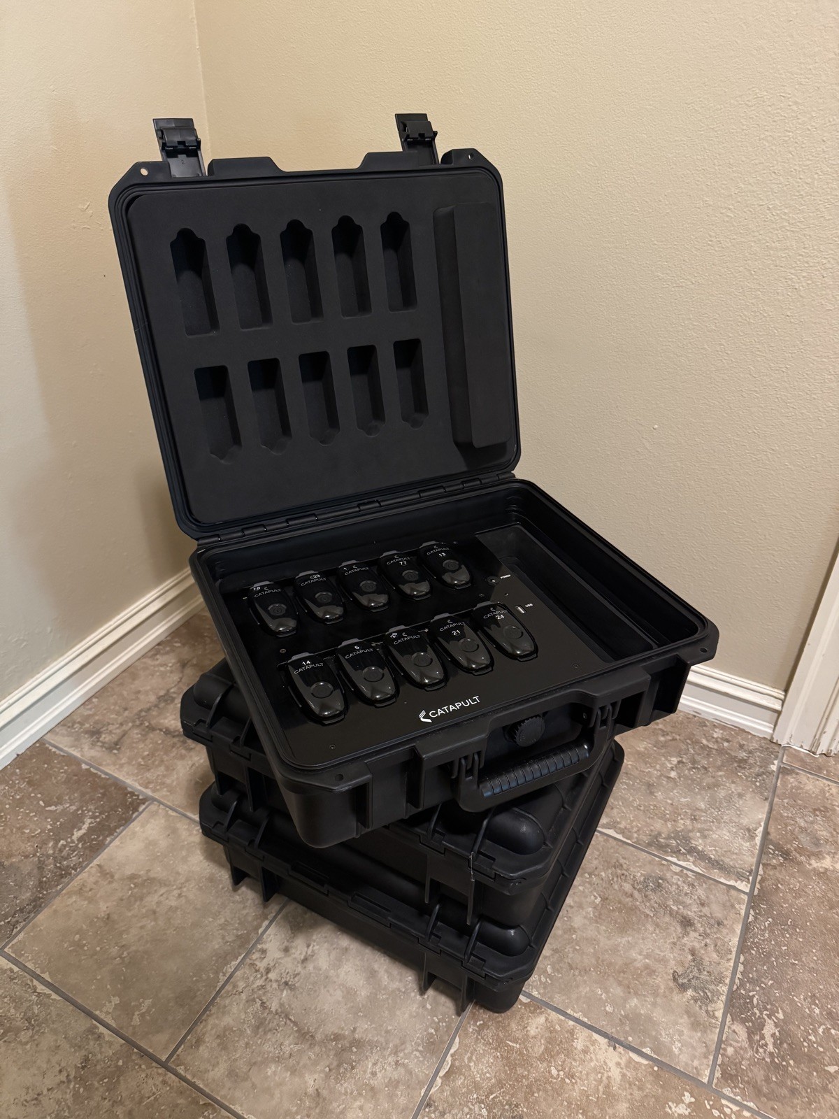 Catapult Team GPS Tracking Monitors - 25 Pods - 3 Heavy Duty Cases - No Chargers