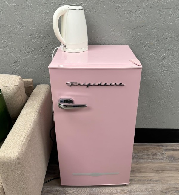 Retro Pink Mini Fridge Freezer 3.2 cu ft Girls Dorm Office Compact Refrigerator