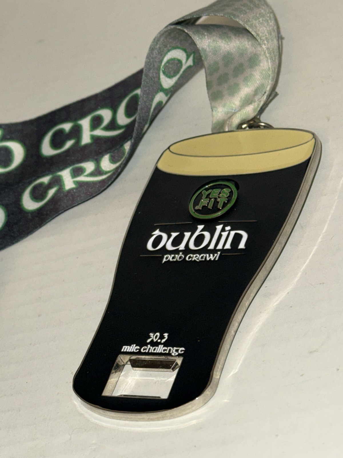 Yes.Fit Dublin Pub Crawl Medal beer drinker Bottle Opener Running Walking